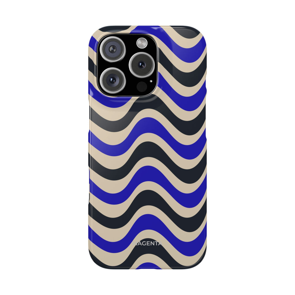 Black & Blue Waves Snap Case