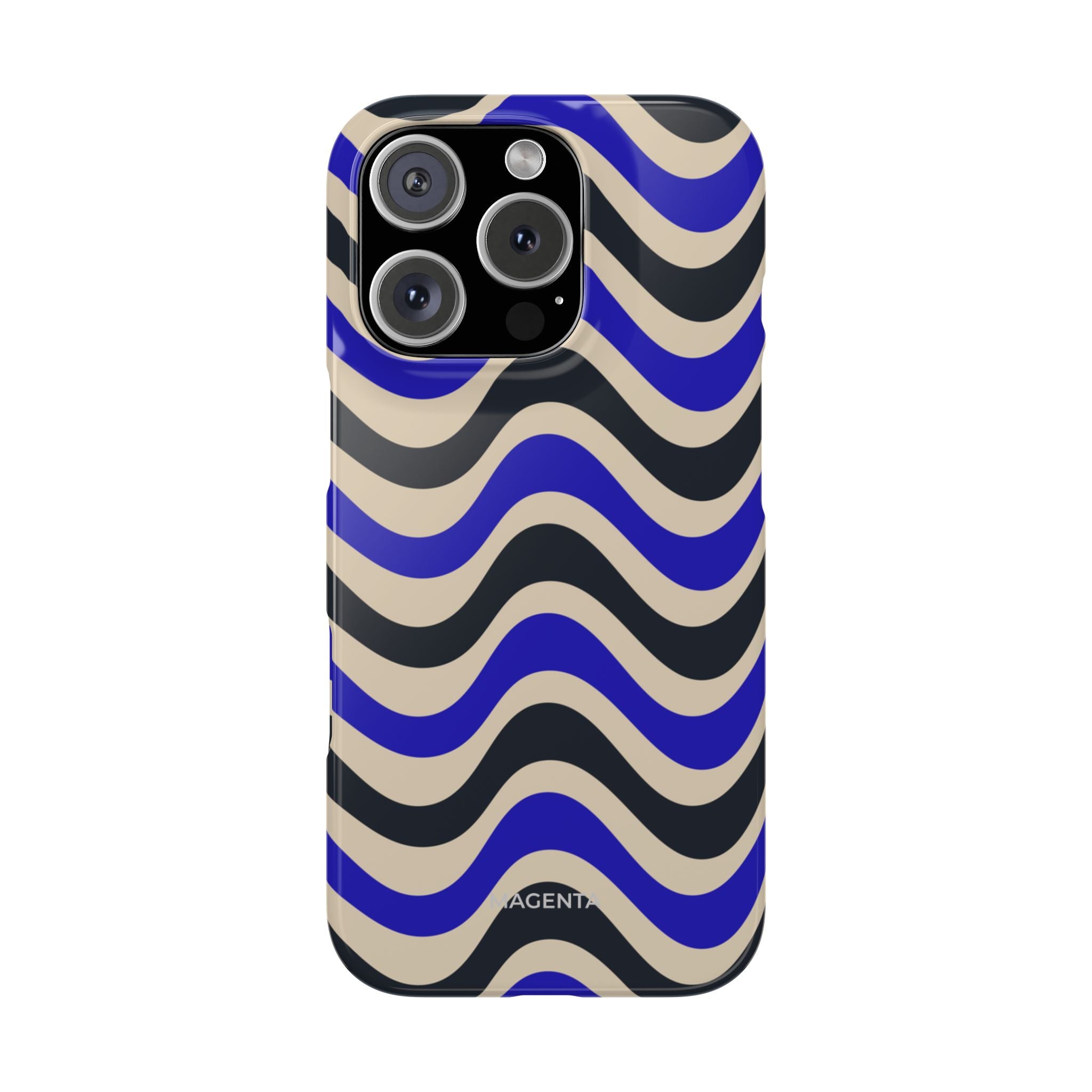 Black & Blue Waves Snap Case