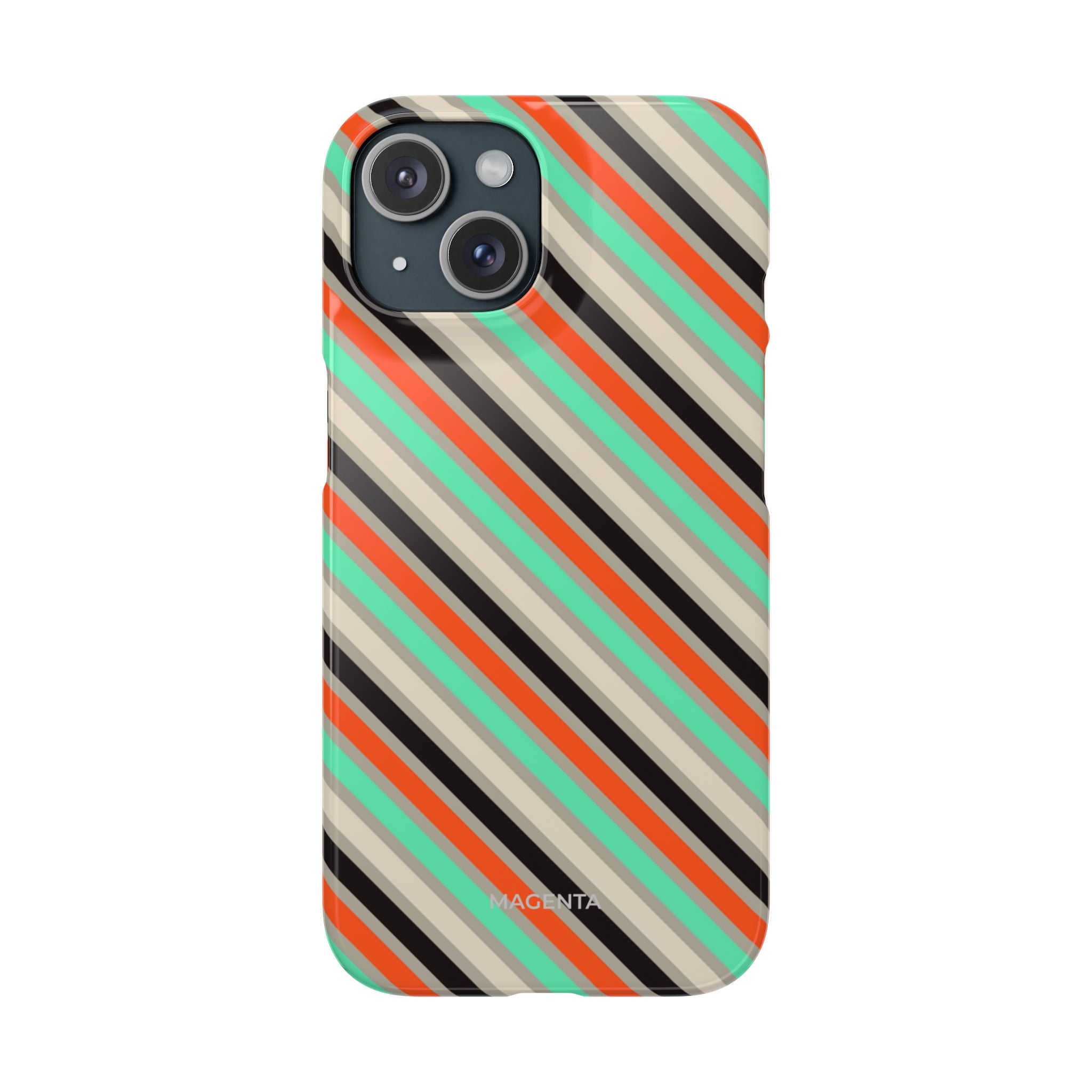 Mint-Coral Stripes Snap Case