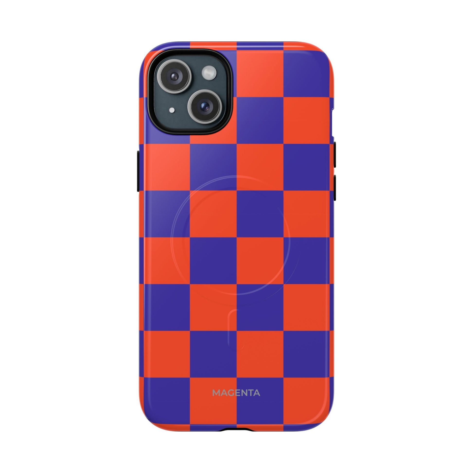 Blue & Orange Checkmate Tough Mag Case