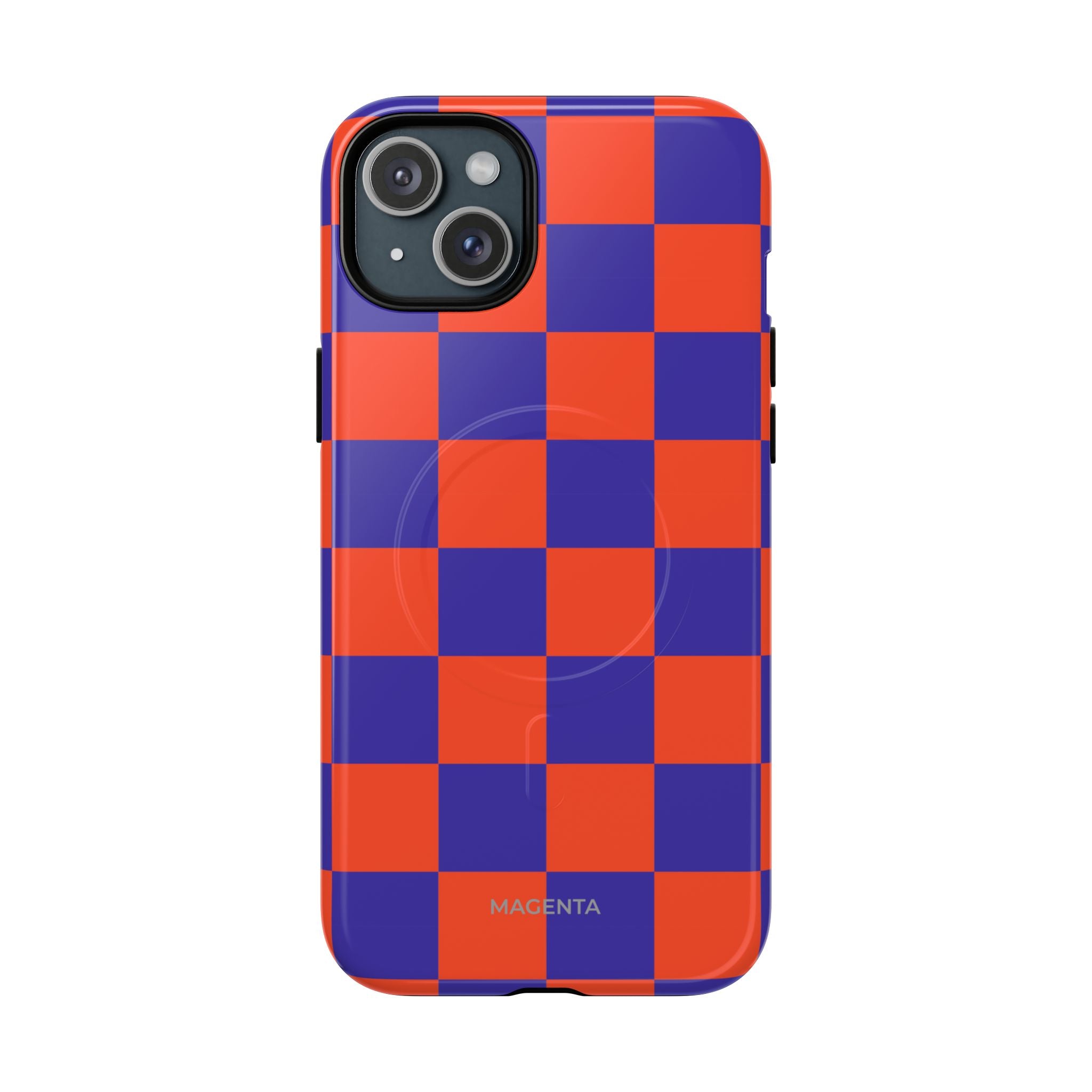 Blue & Orange Checkmate Tough Mag Case
