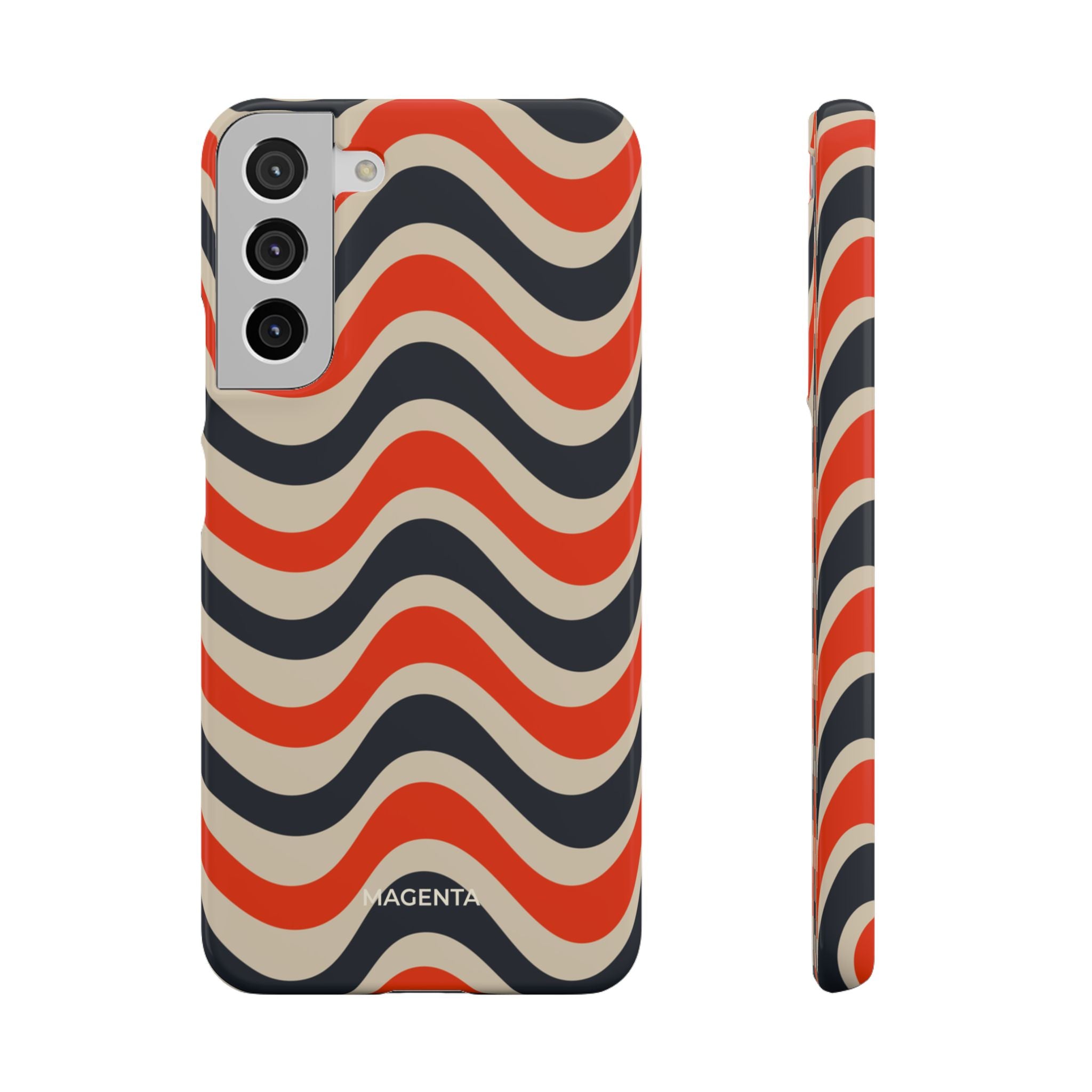 Black & Red Waves Snap Case