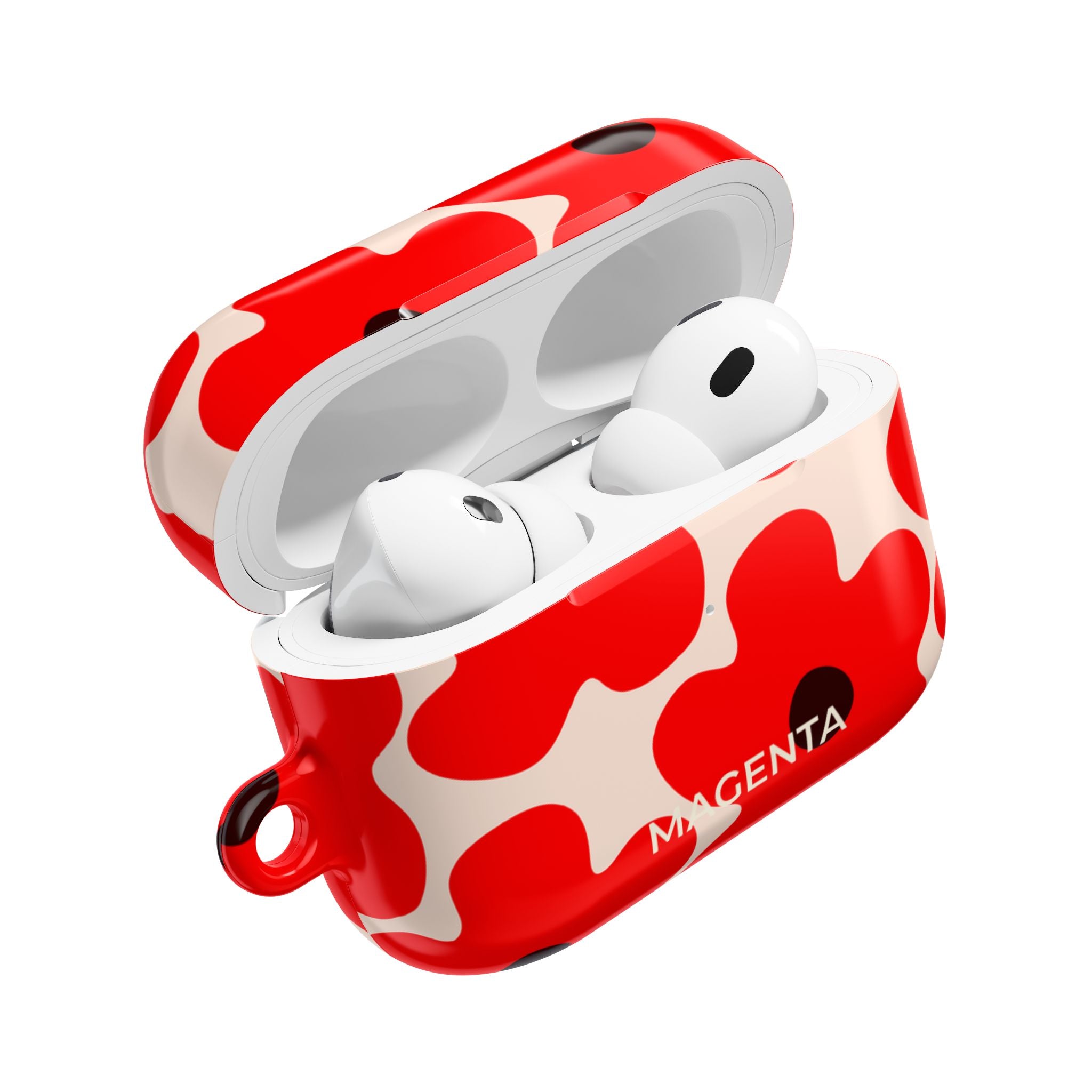 Vibrant Floral AirPods Pro Gen 2 Case - Red on Cream