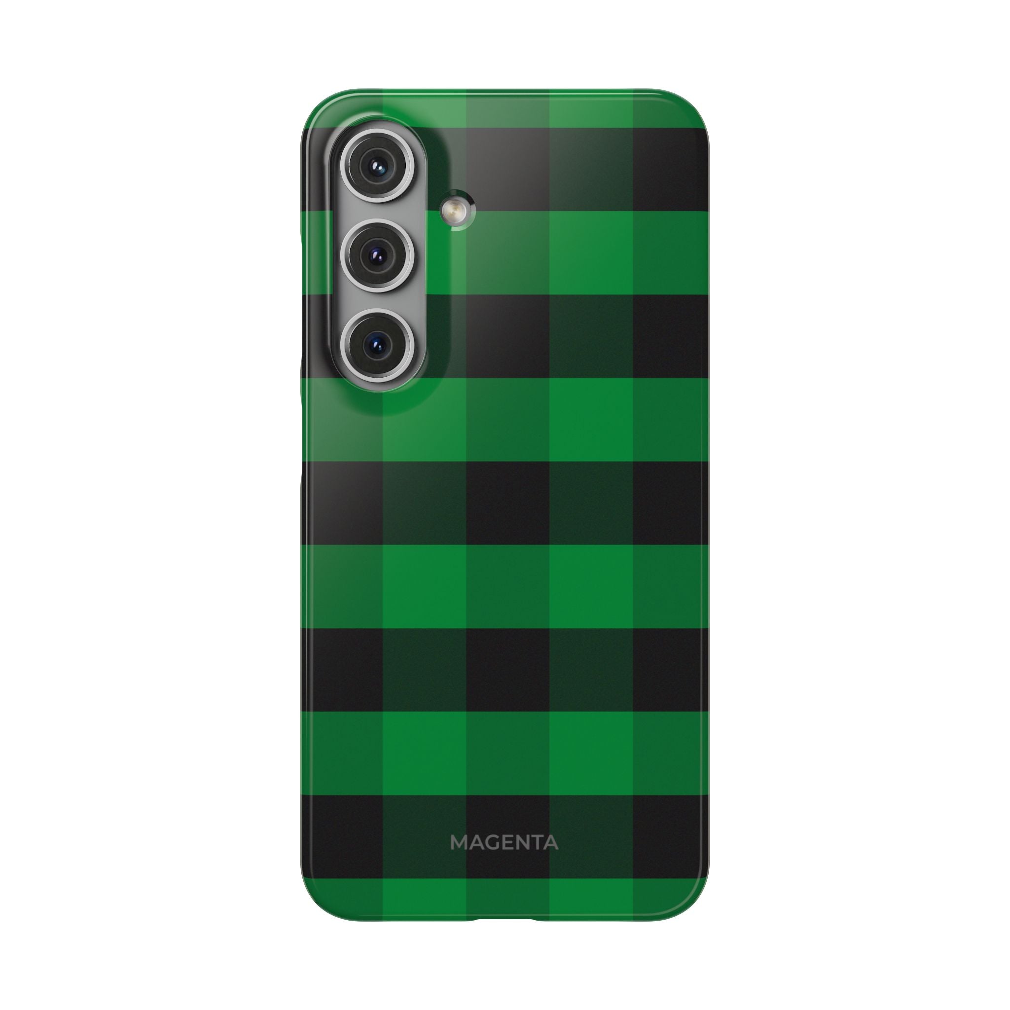 Green Plaid Snap Case