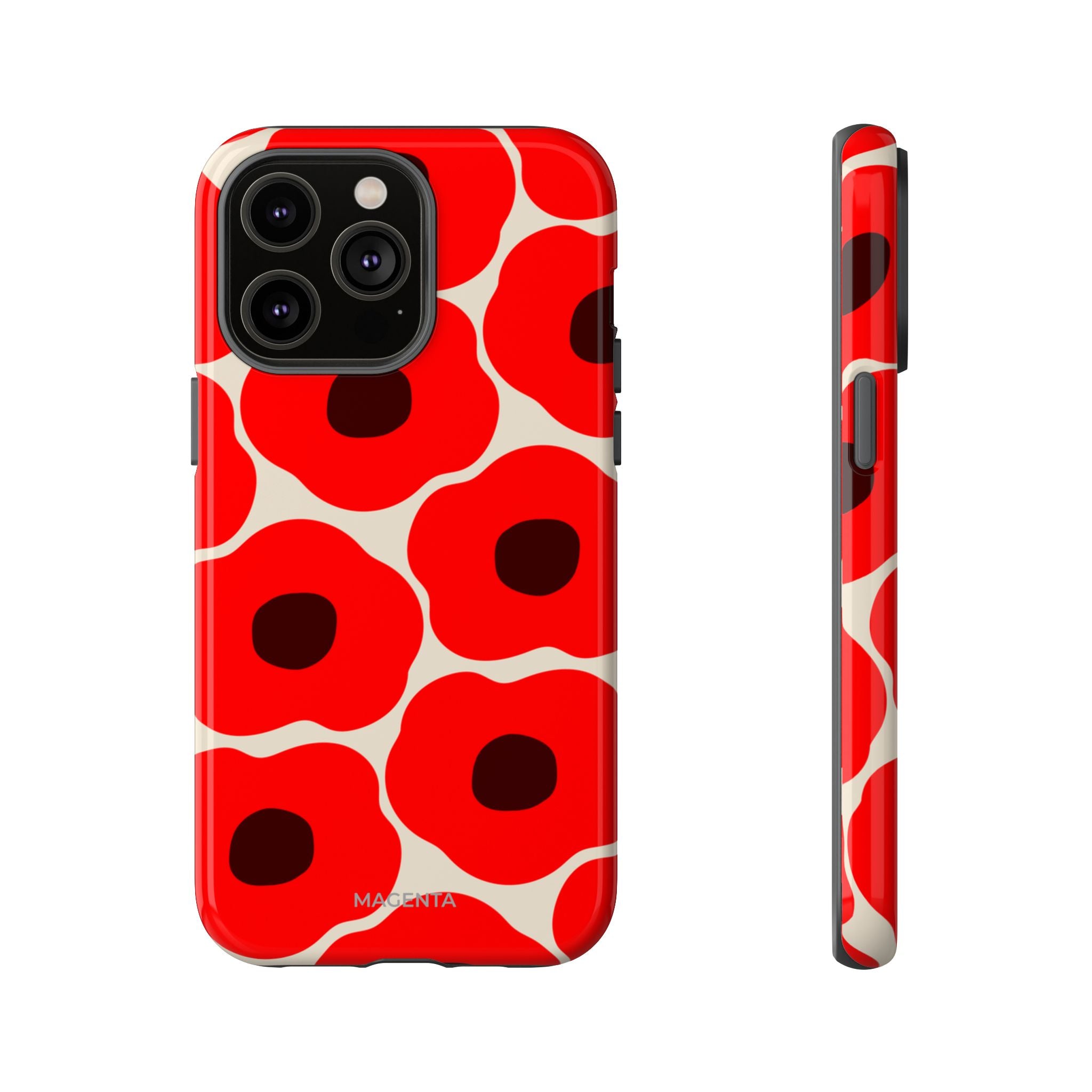 Red Poppy On Cream Tough Case