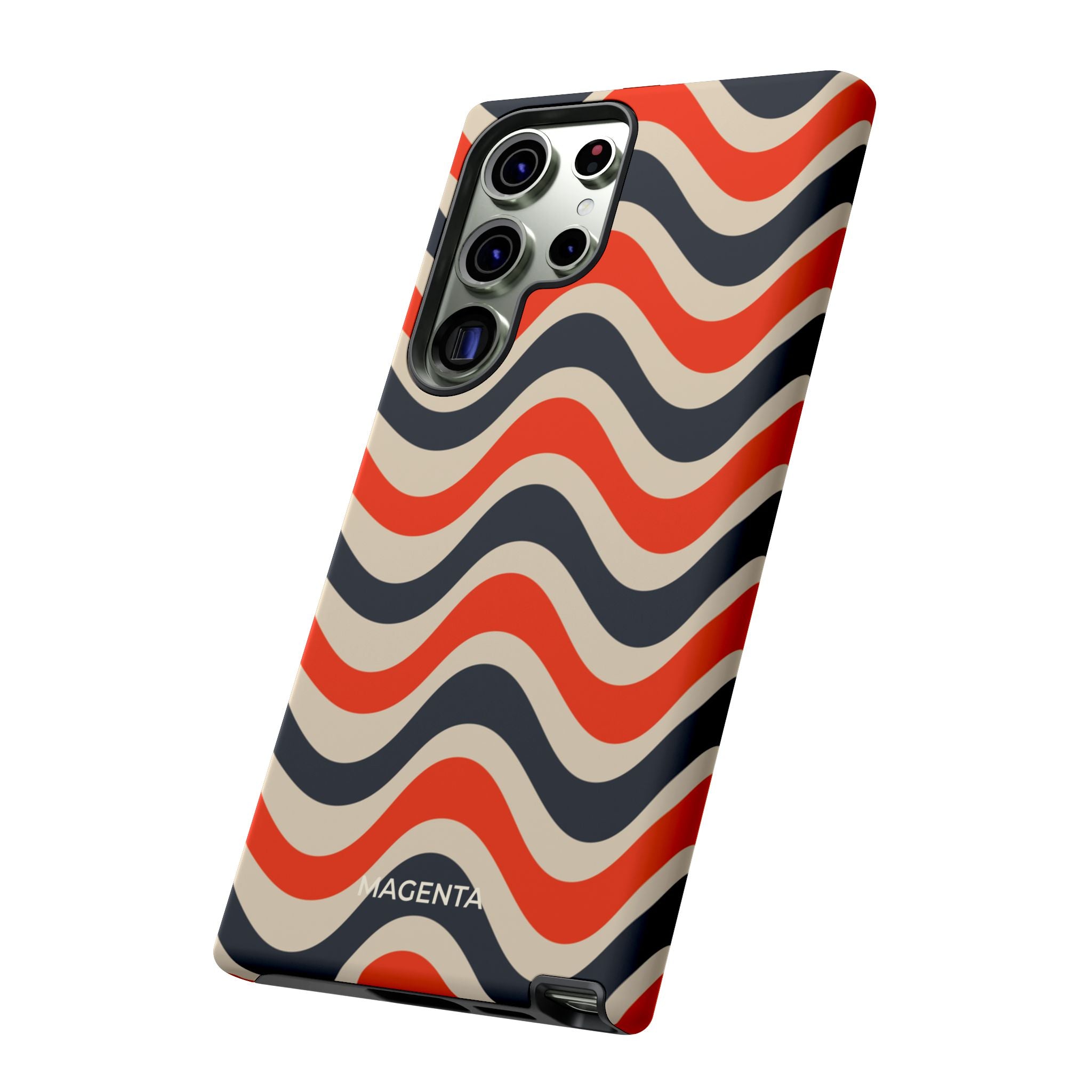 Black & Red Waves Tough Case