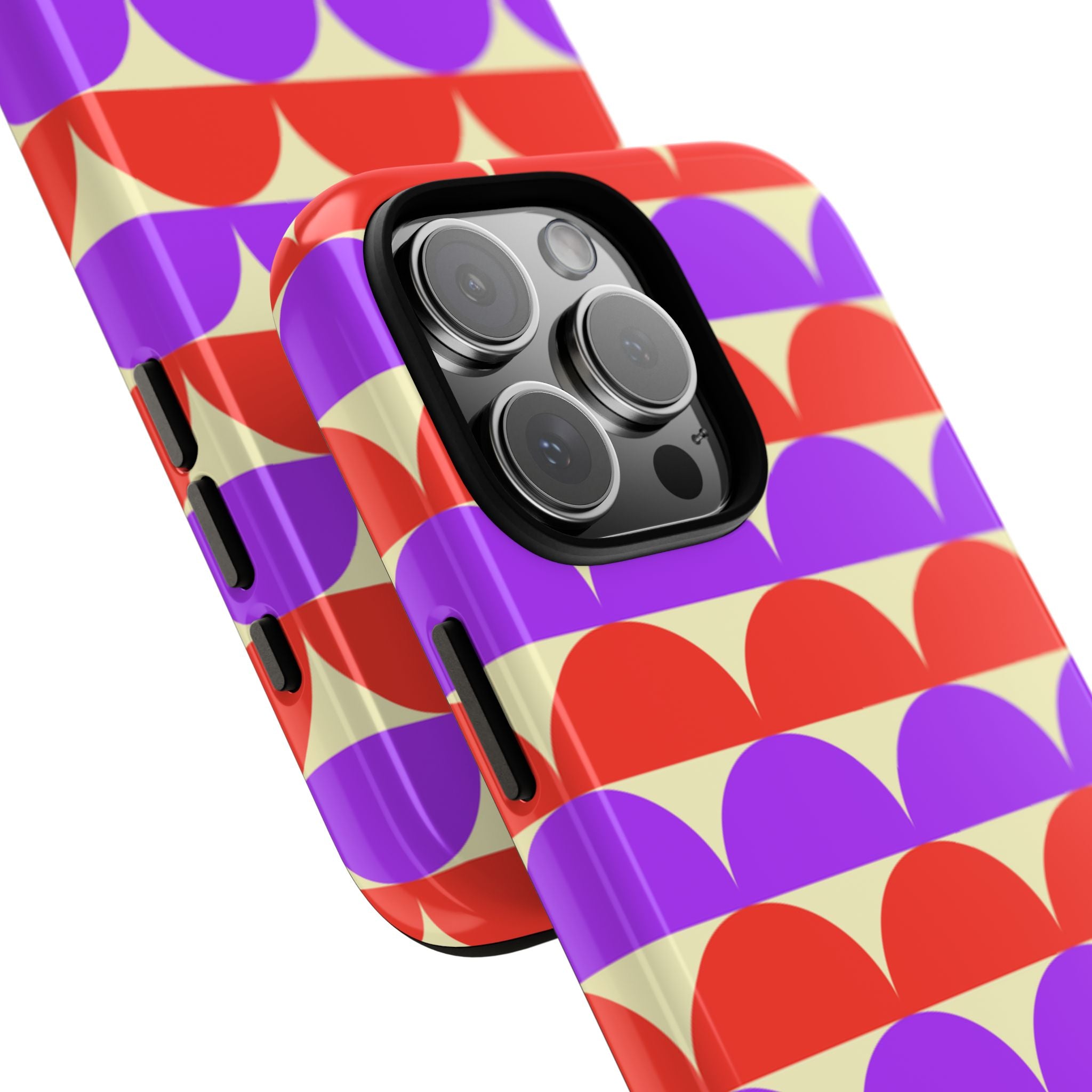Half-Circles Purple-Red on Cream Tough Case