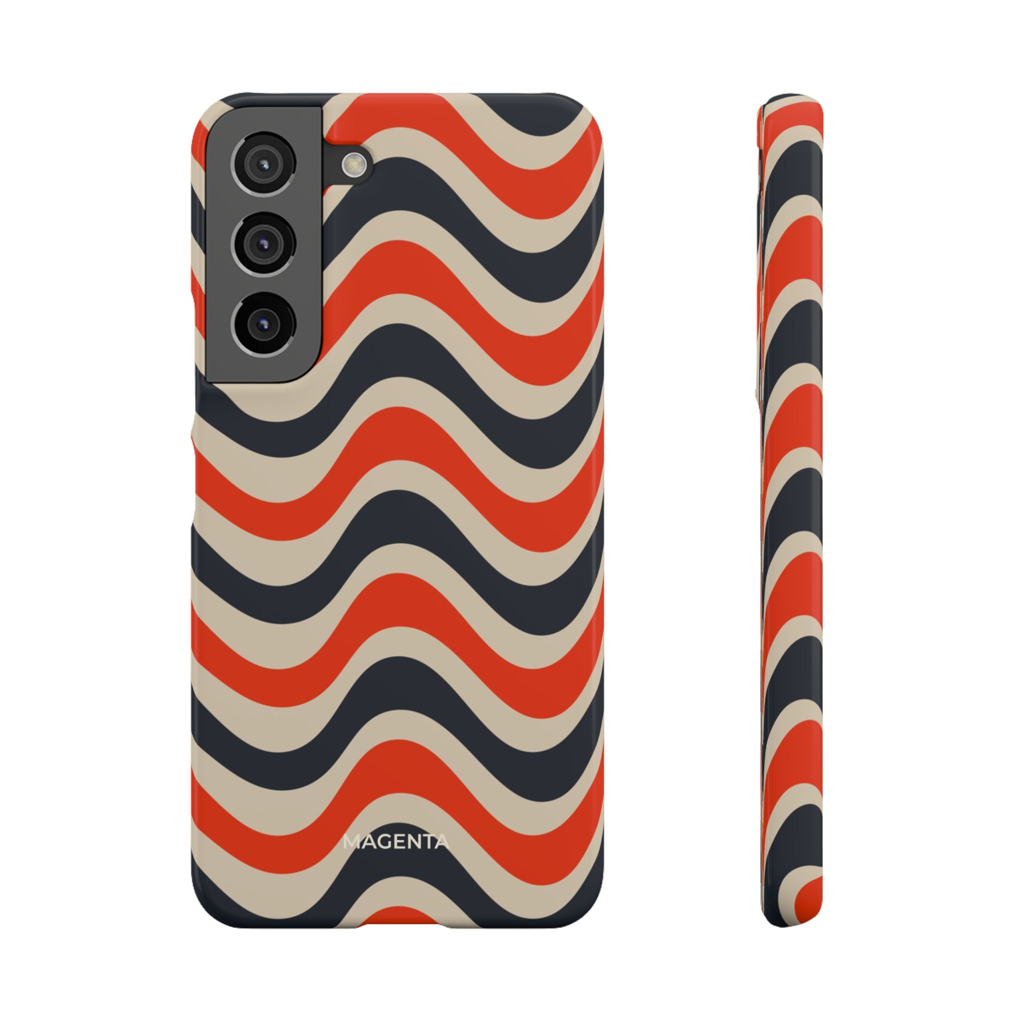 Black & Red Waves Snap Case