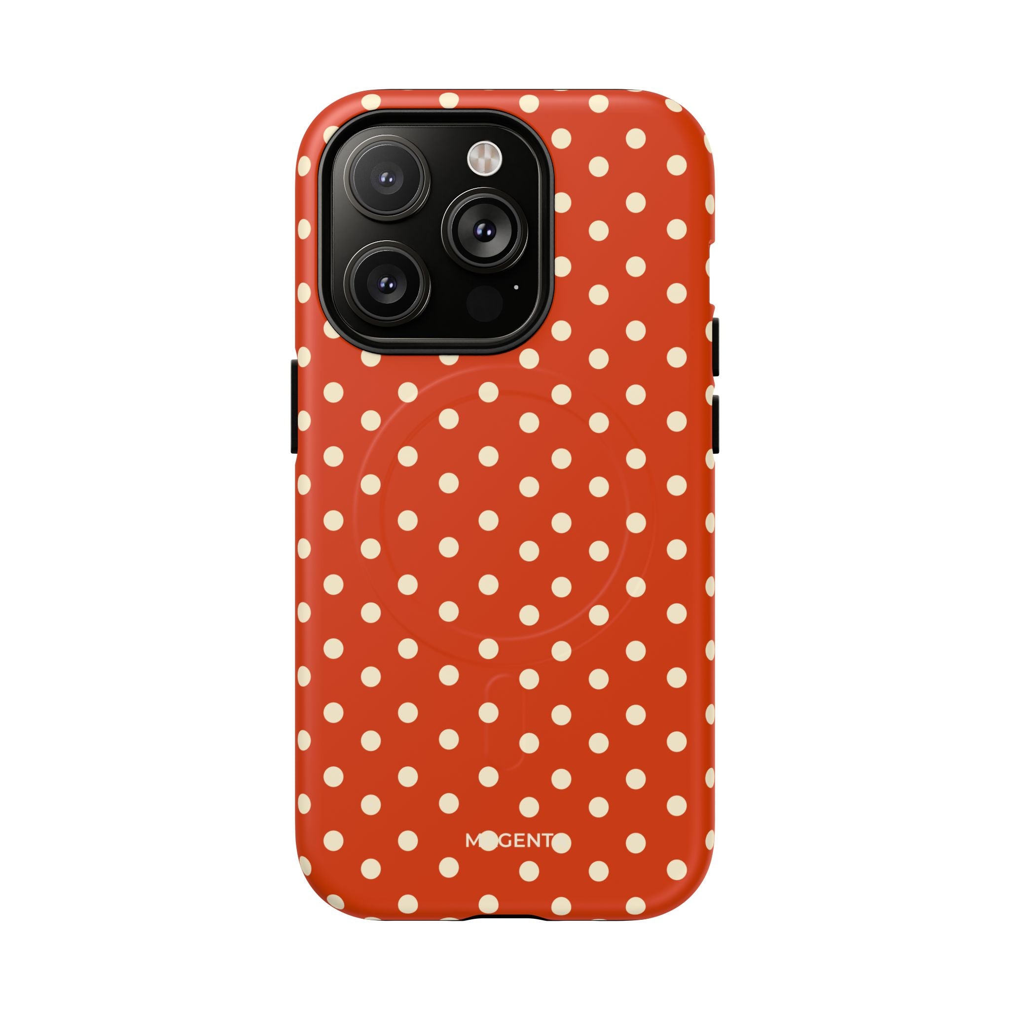 Cream On Dark Orange Red Tough Magnetic Case