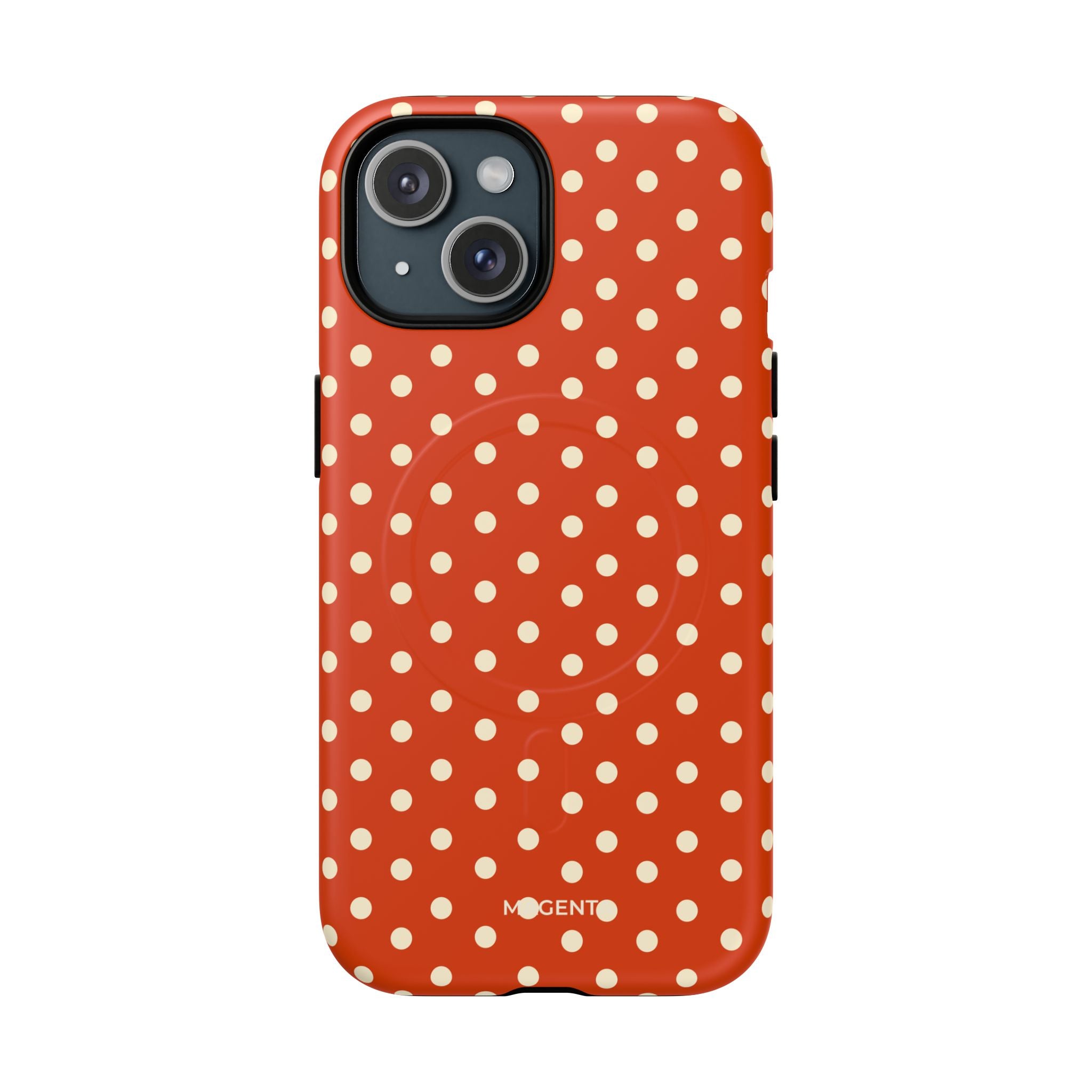 Cream On Dark Orange Red Tough Magnetic Case