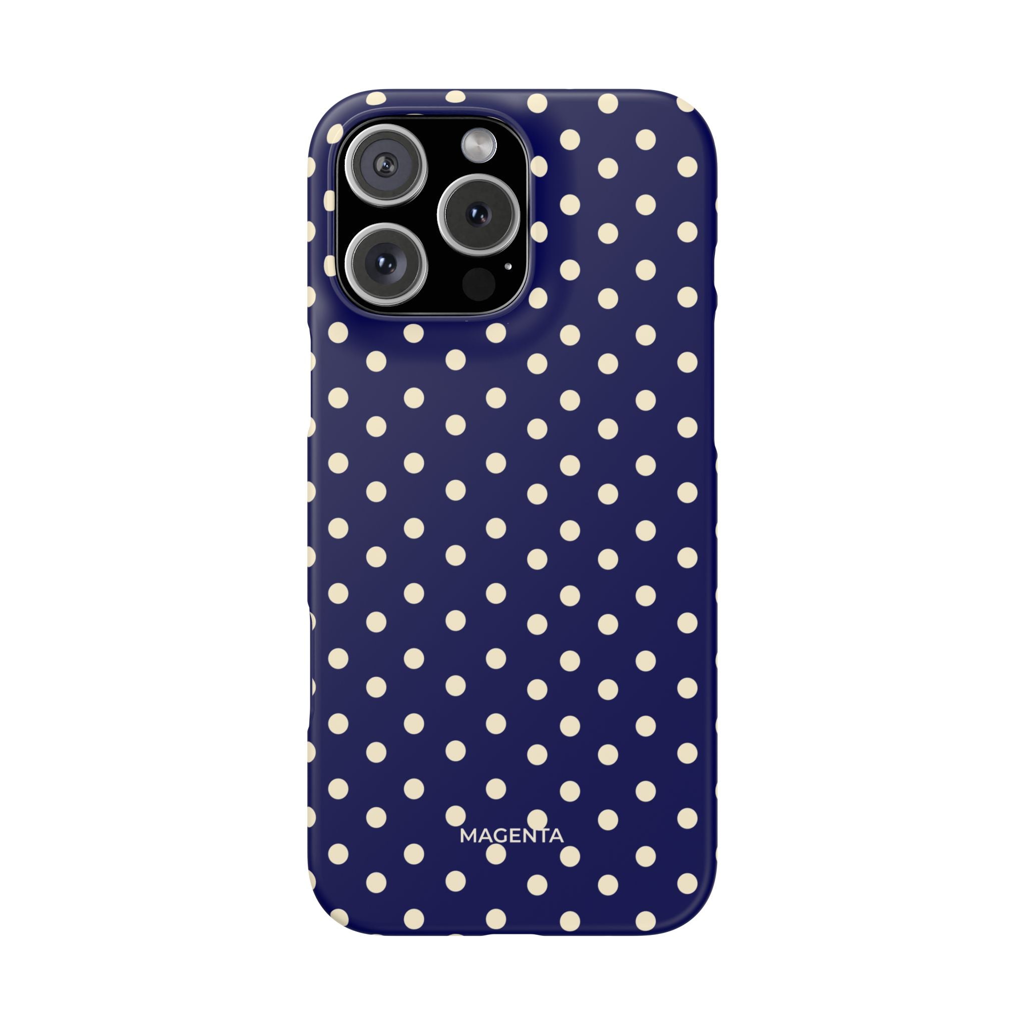 Cream on Navy Polka Dot Snap Case
