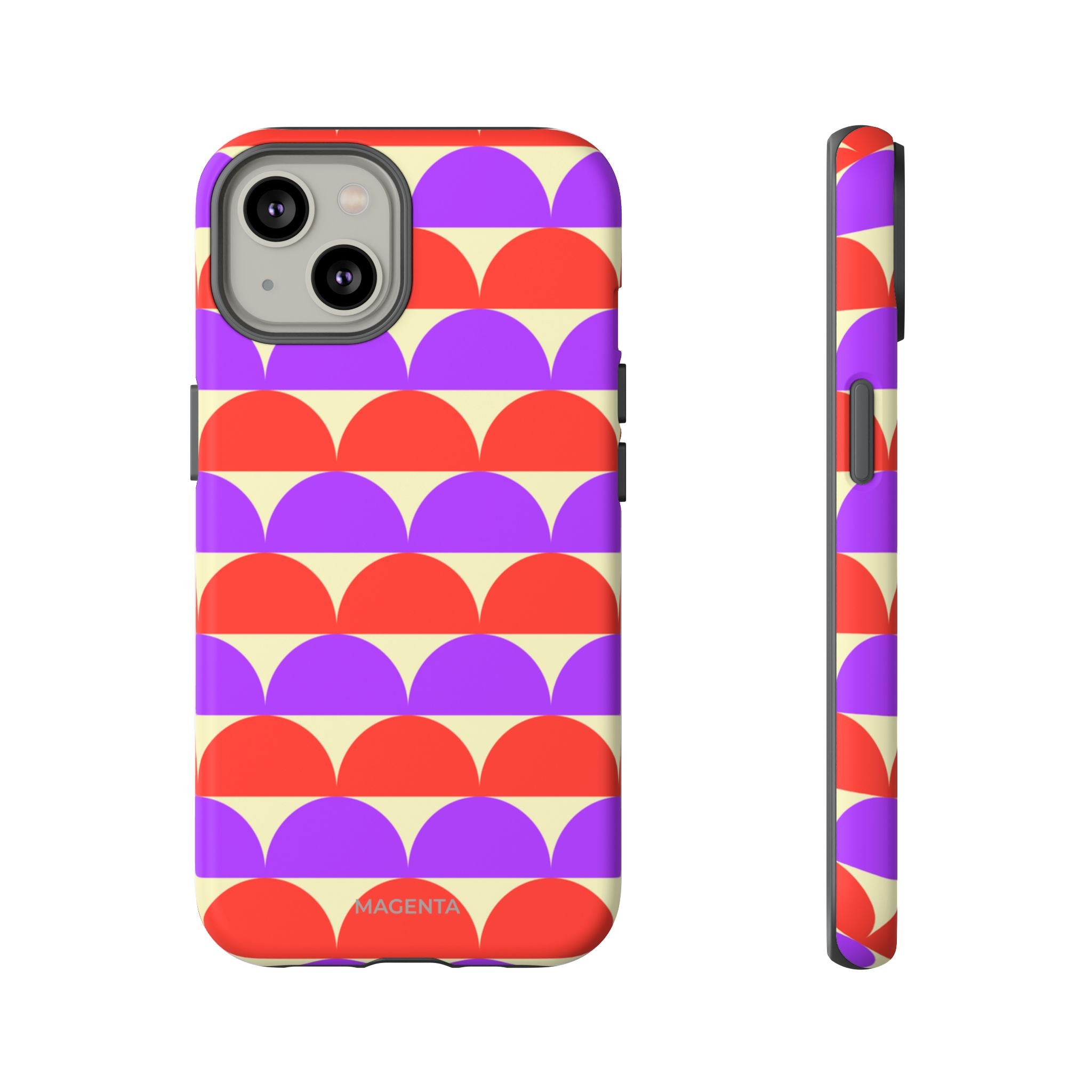 Half-Circles Purple-Red on Cream Tough Case