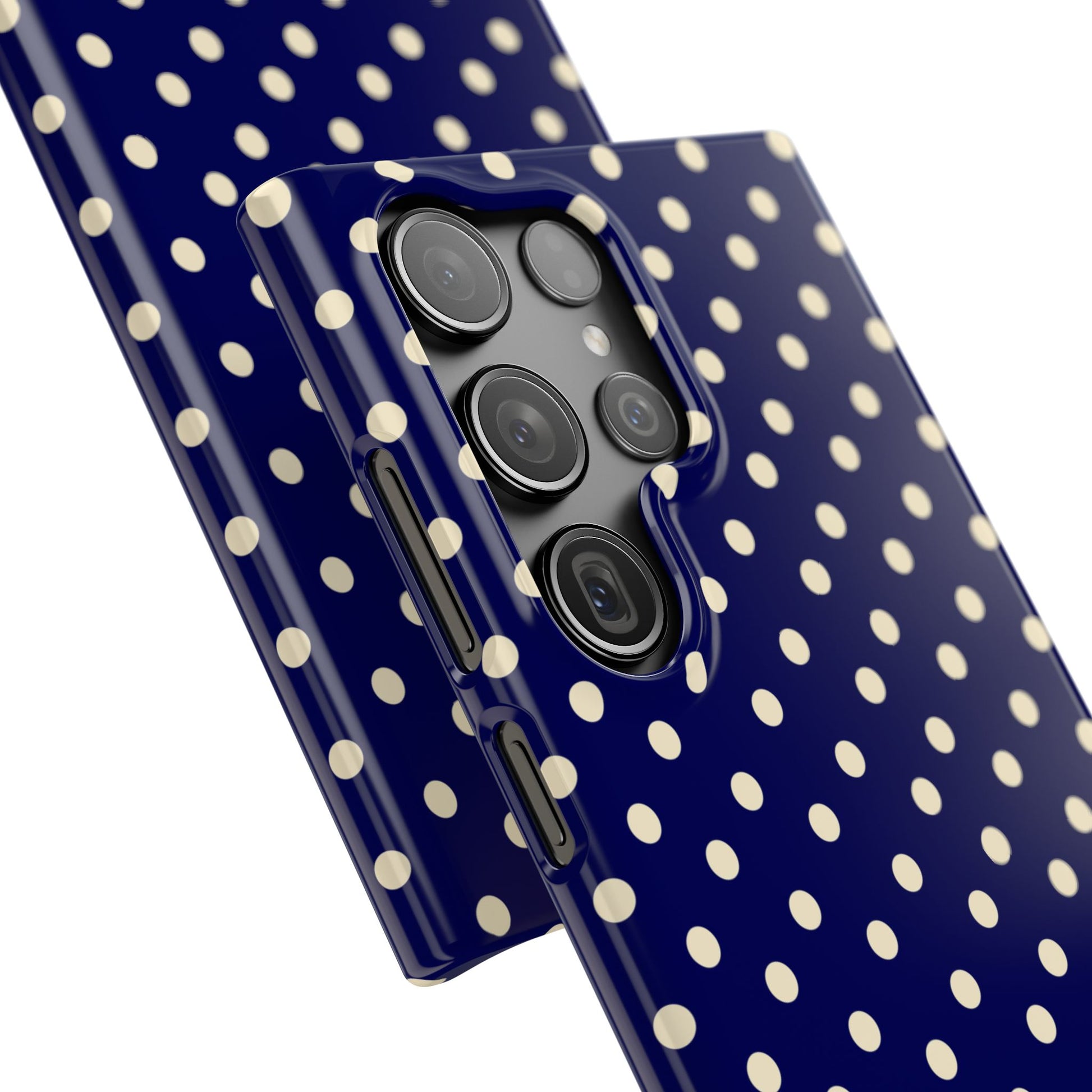 Cream On Navy Polka Dot Snap Case