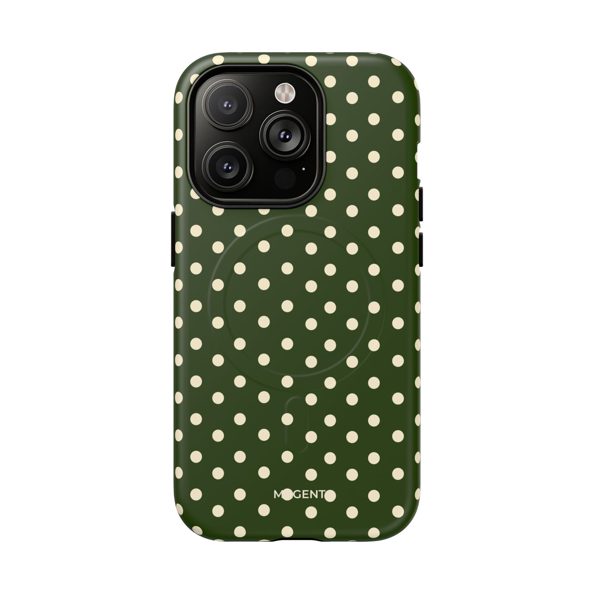 Cream On Dark Olive Tough Magnetic Case
