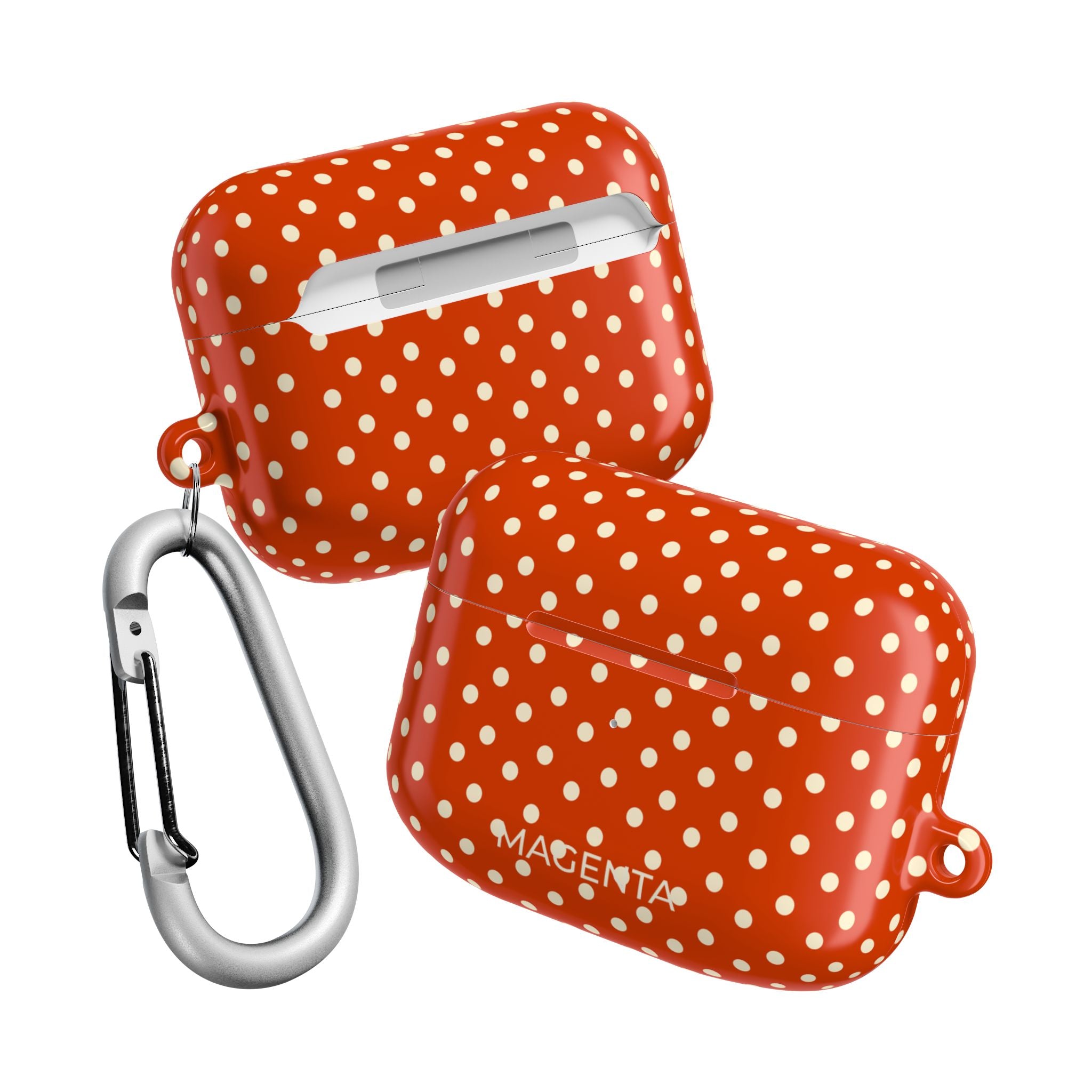 Cream On Dark Orange Red Polka Dots AirPods Pro Gen 1 Case