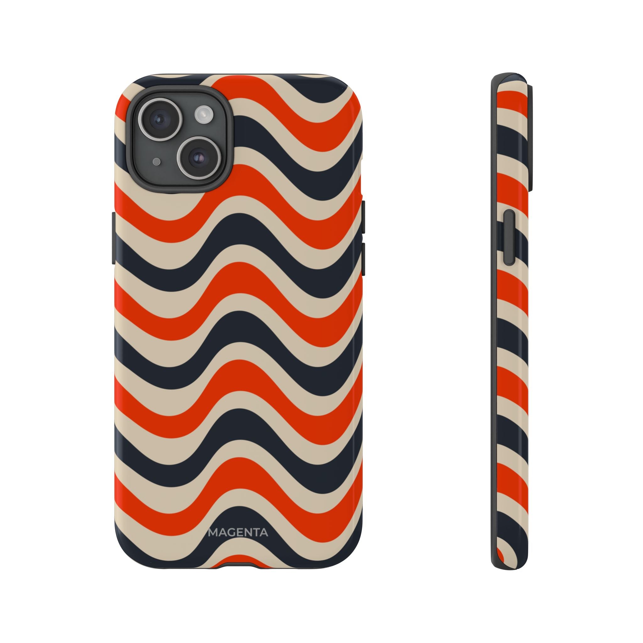 Black & Red Waves Tough Case
