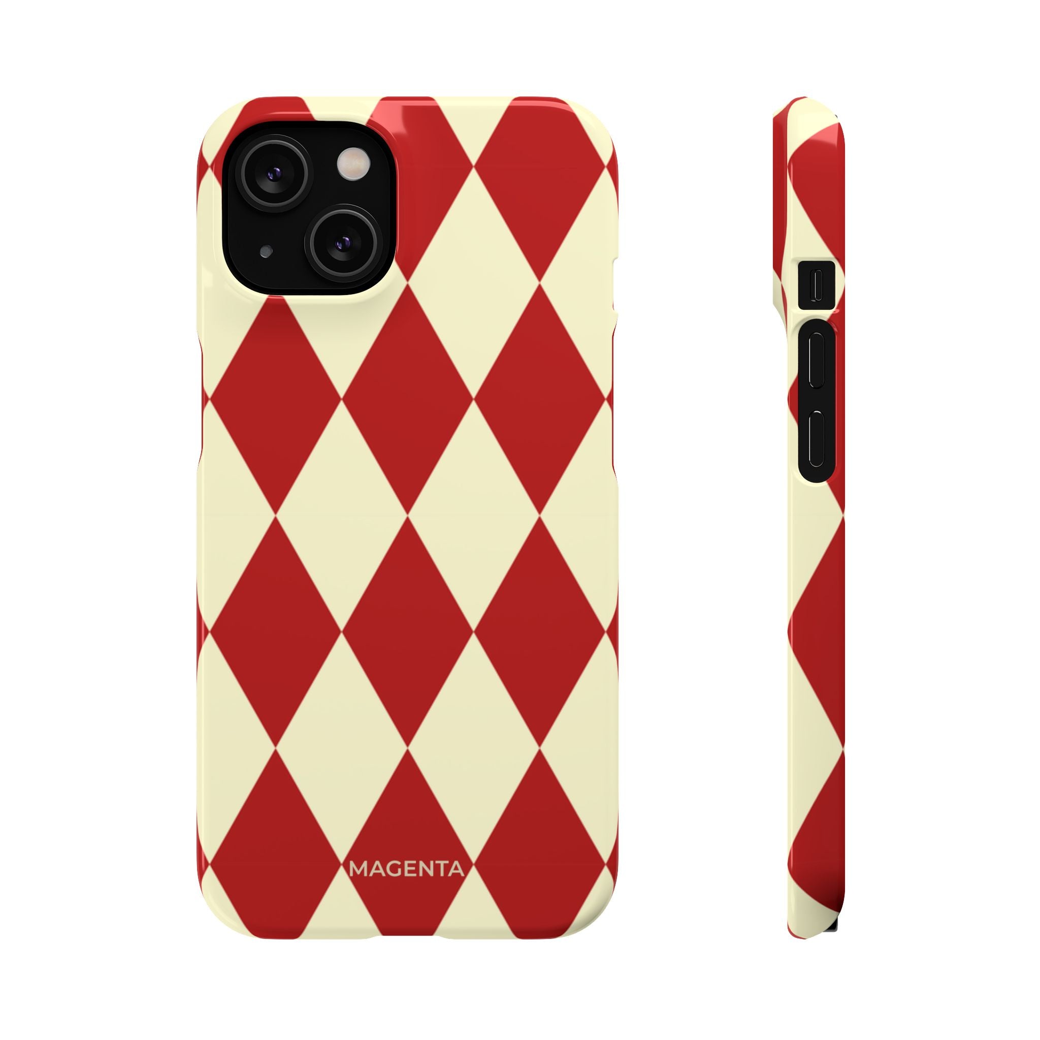 Maroon & Cream Geometric Snap Case
