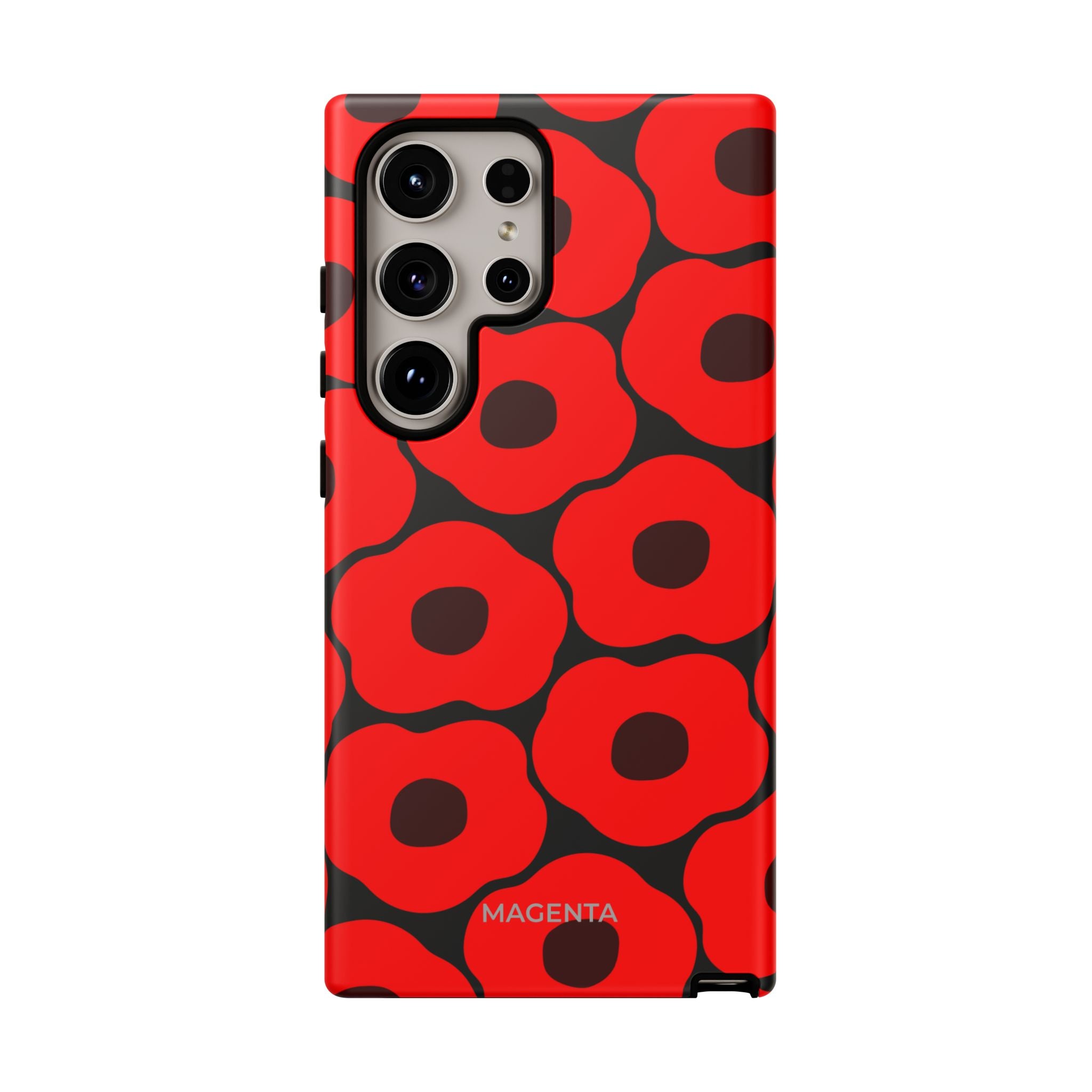 Red Poppy On Black Tough Case