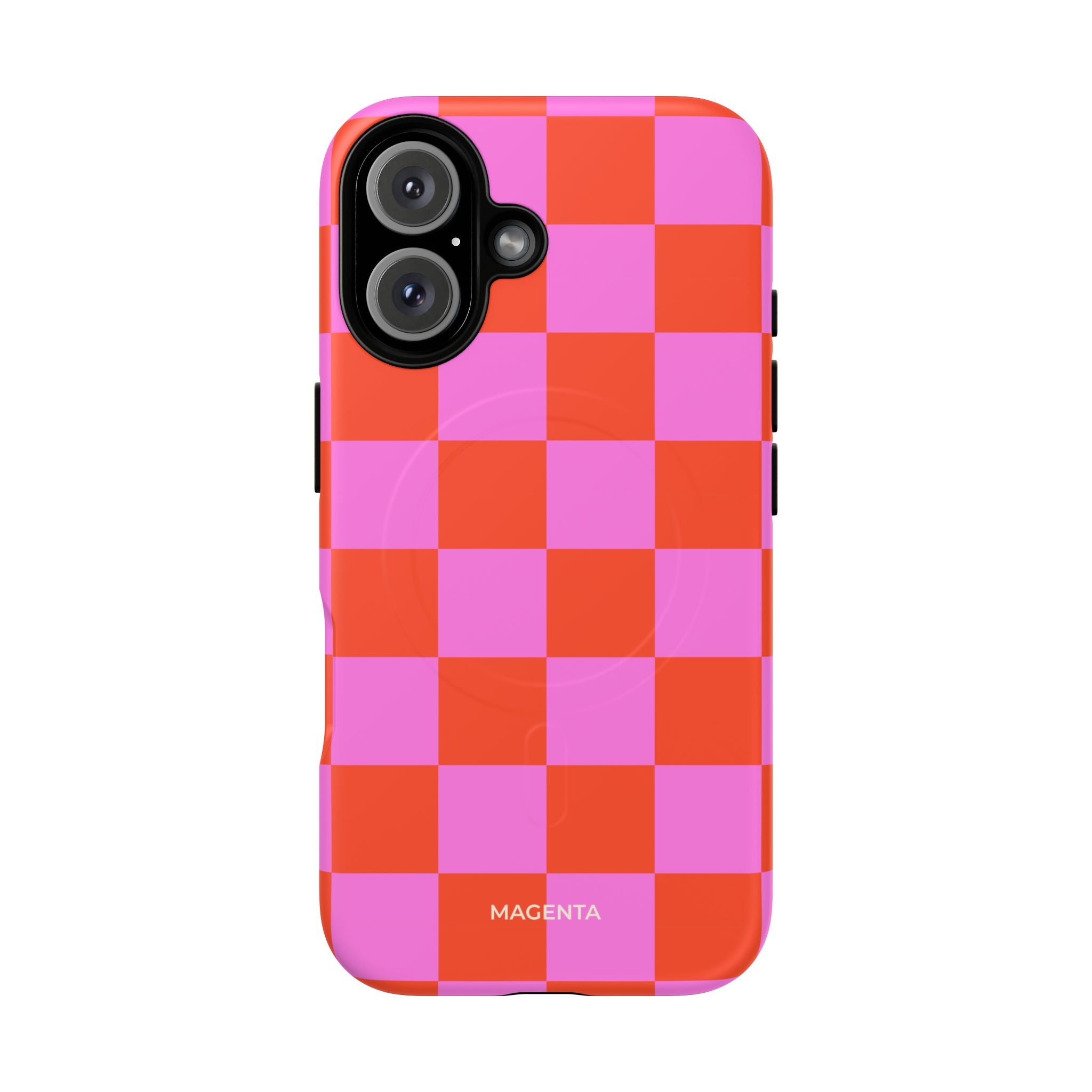 Pink & Orange Checkmate Tough Mag Case