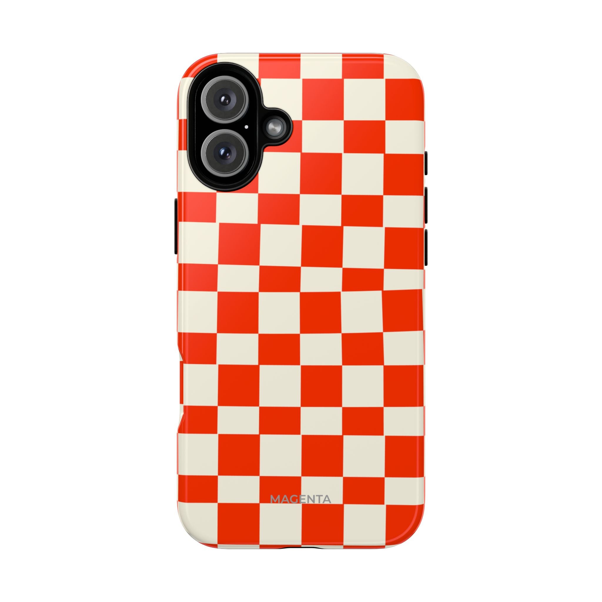 Red & Off White Check Tough Case