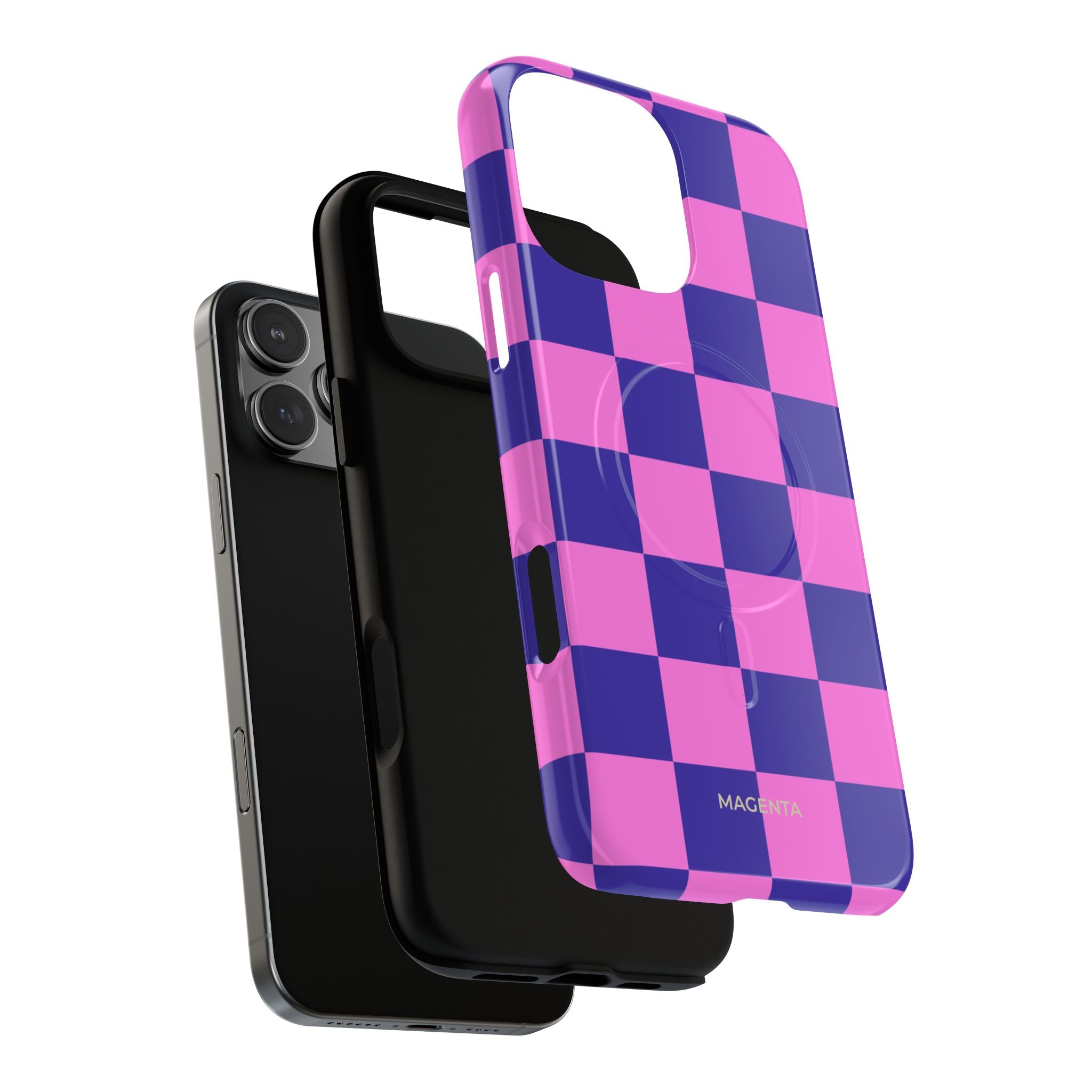 Pink & Blue Checkmate Tough Mag Case