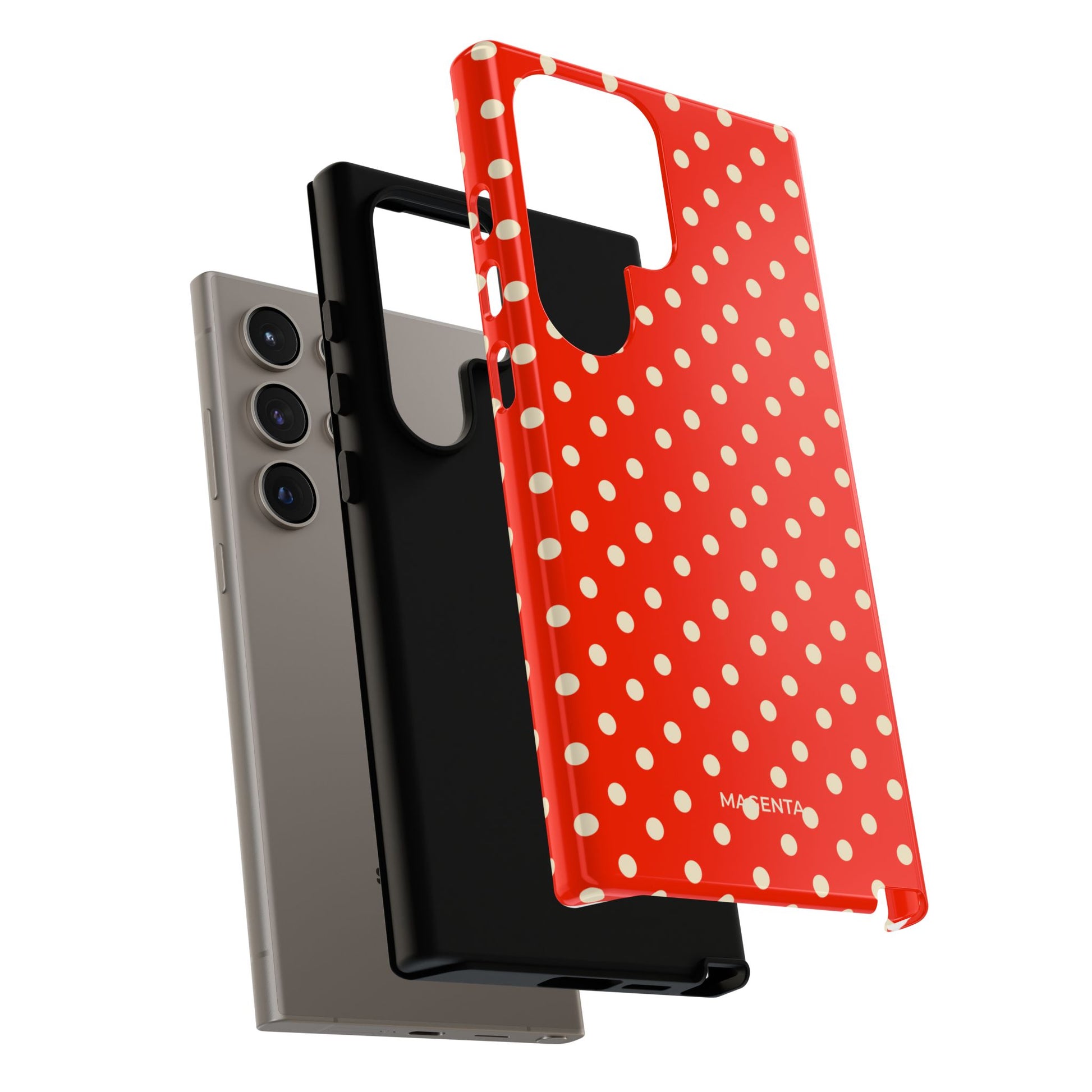 Cream On Scarlet Polka Dot Tough Case