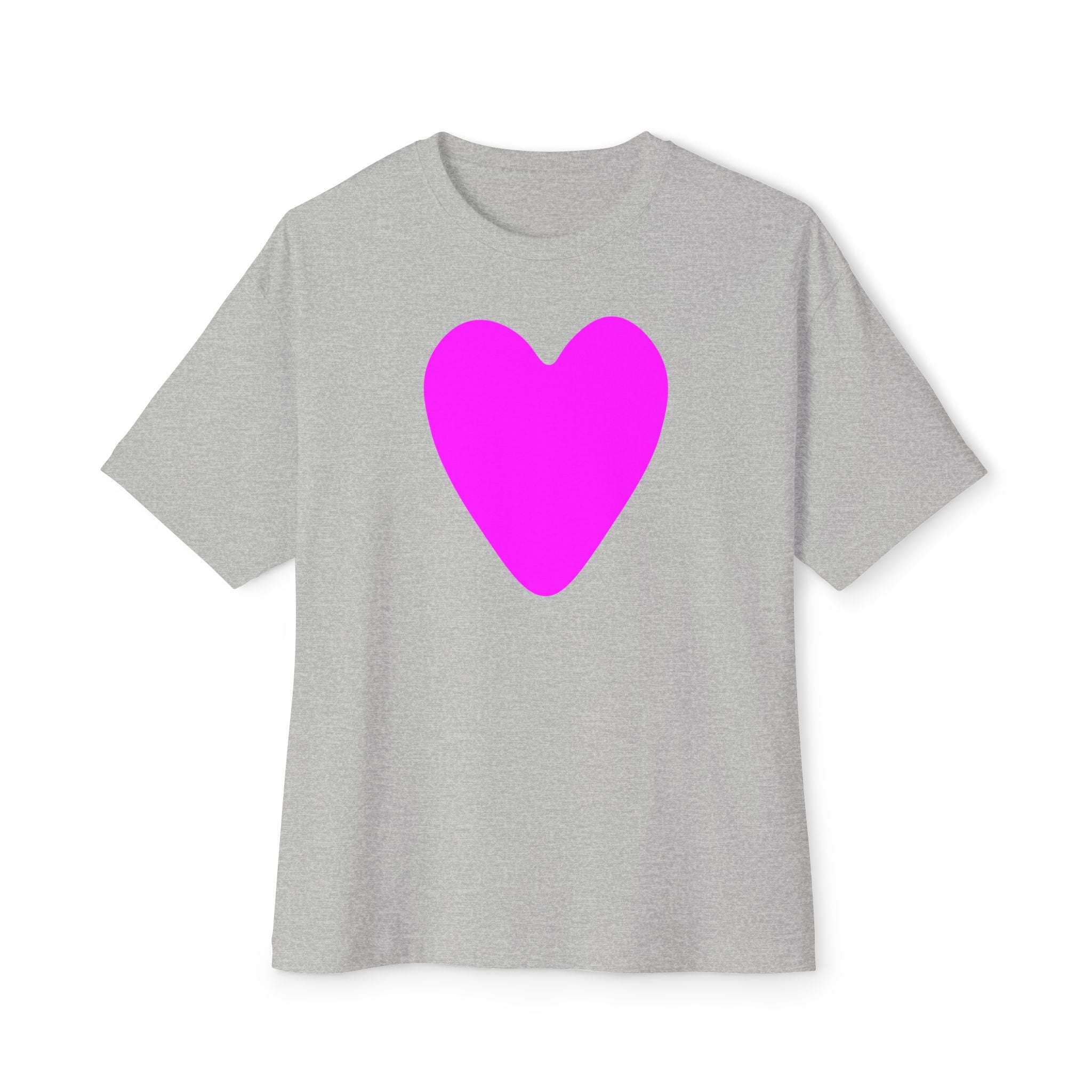 Oversized Magenta Heart Tee - Unisex