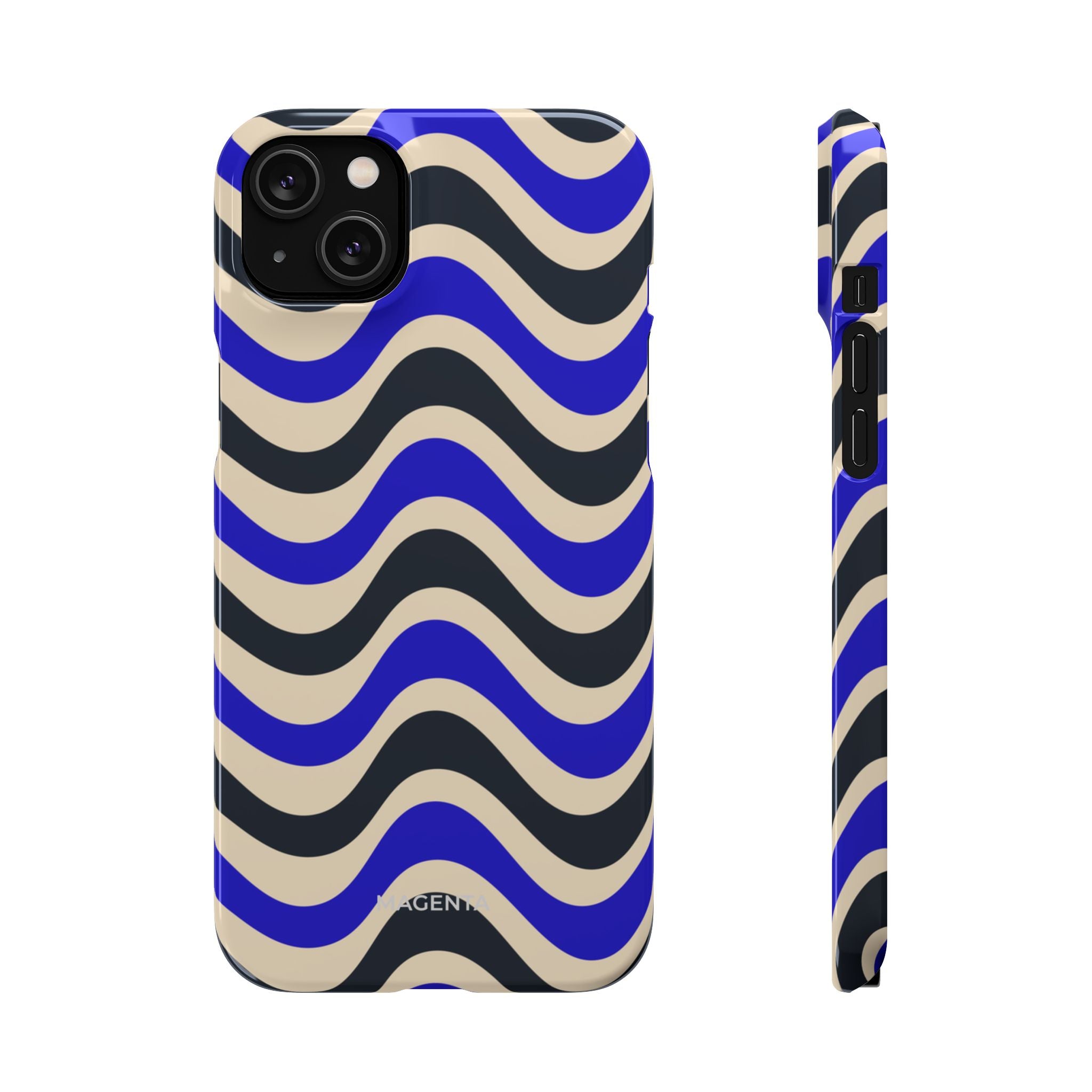Black & Blue Waves Snap Case