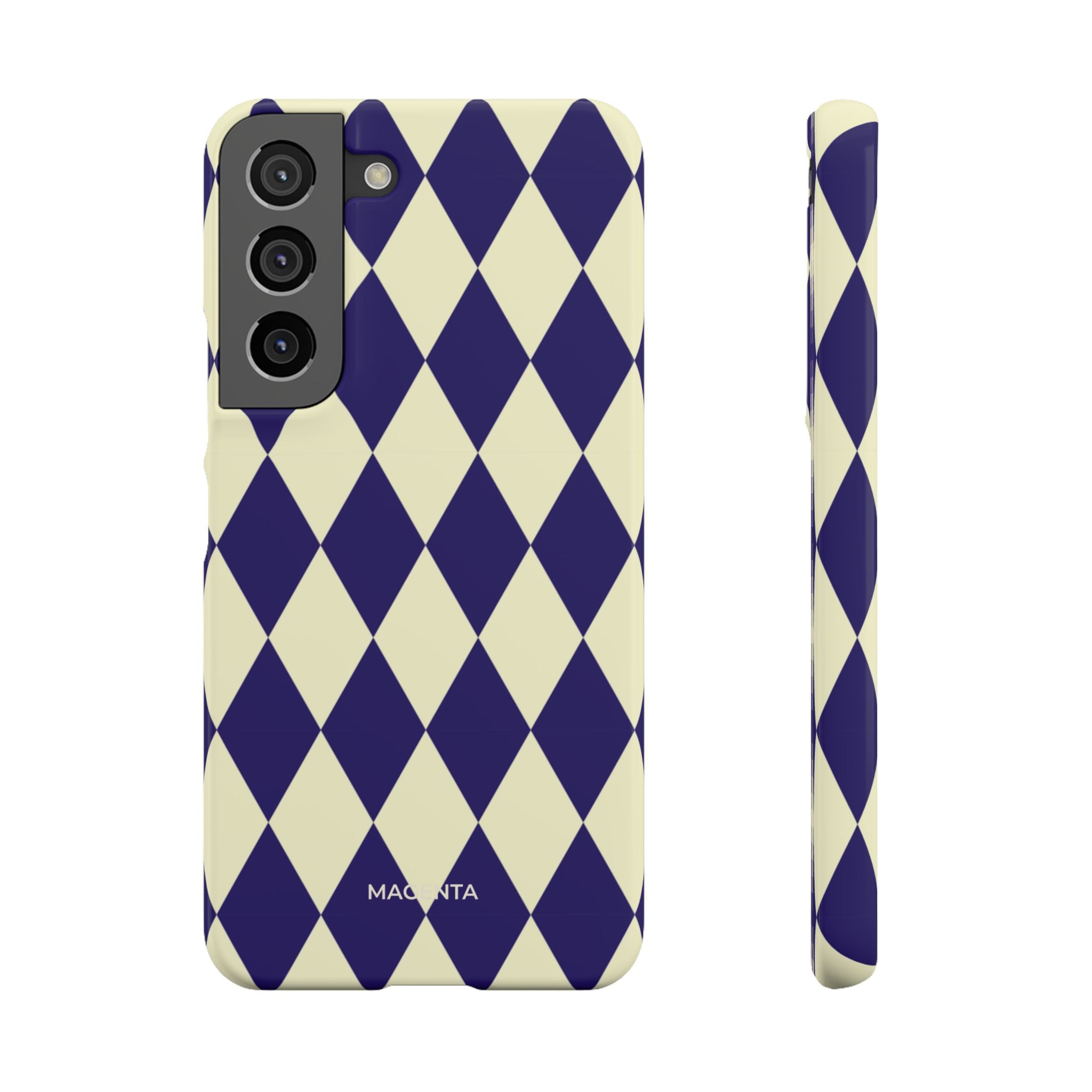 Navy & Cream Geometric Snap Case