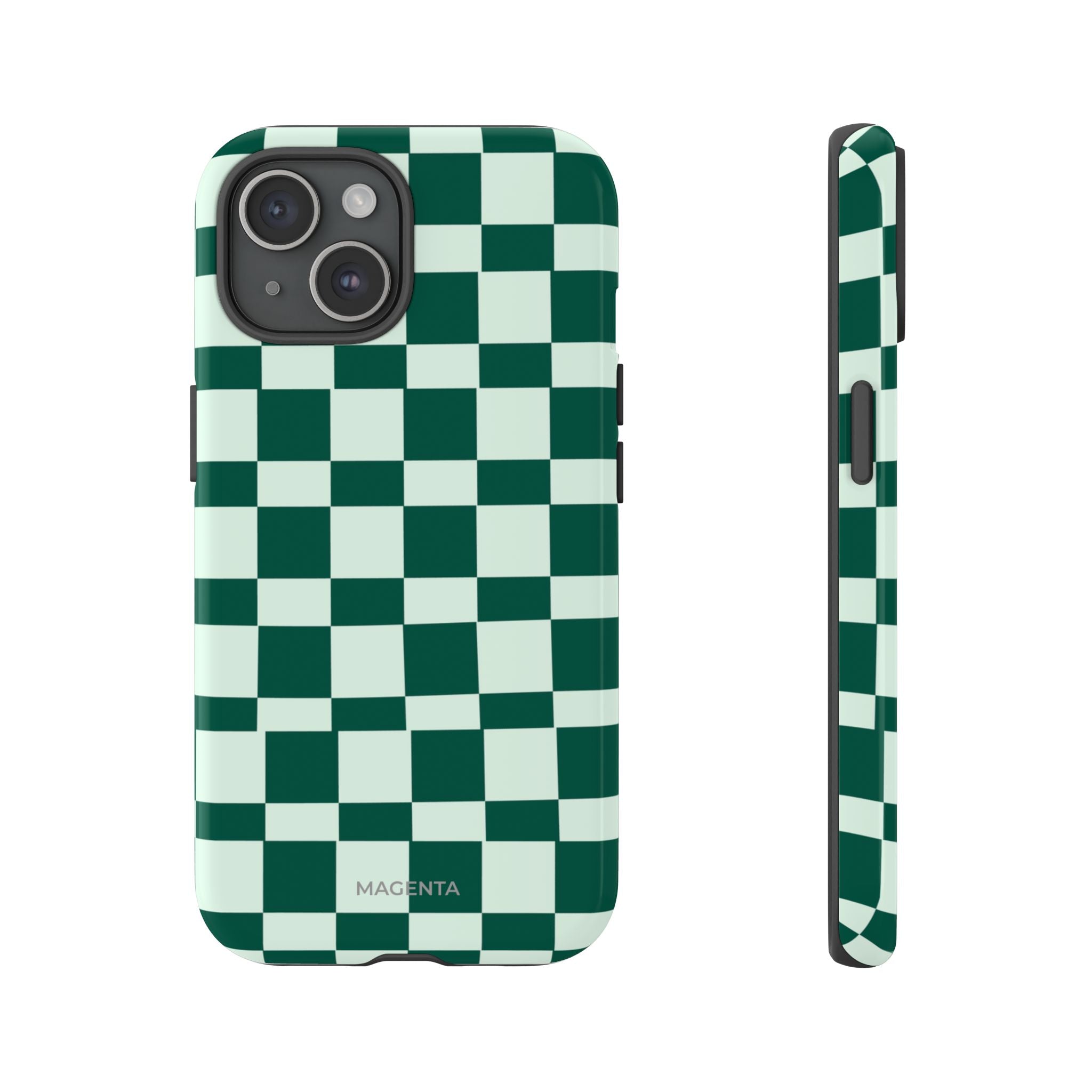 Deep Green Check Tough Case