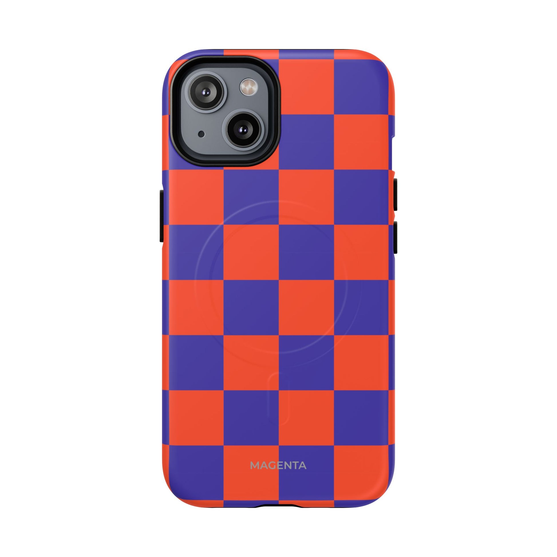 Blue & Orange Checkmate Tough Mag Case