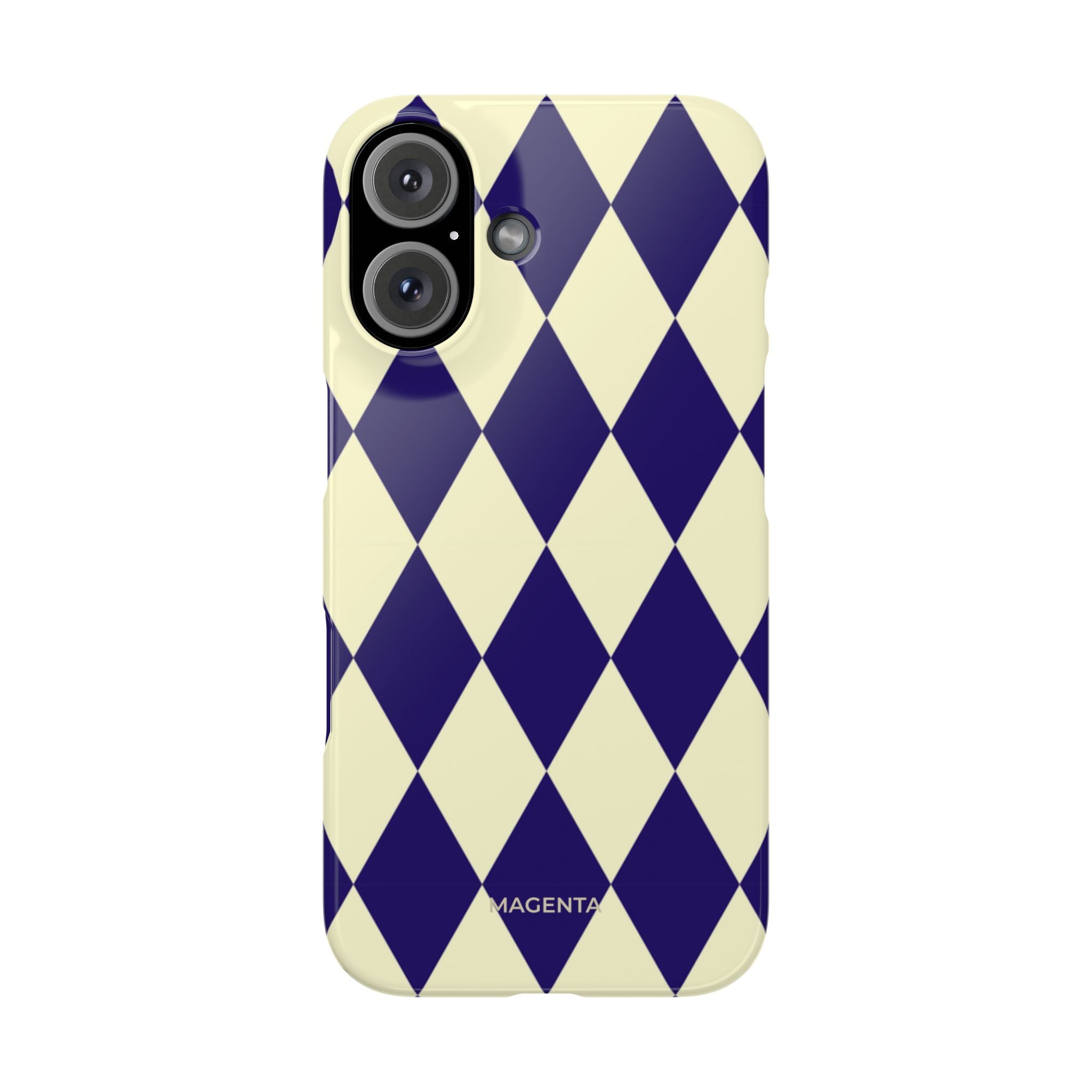 Navy & Cream Geometric Snap Case