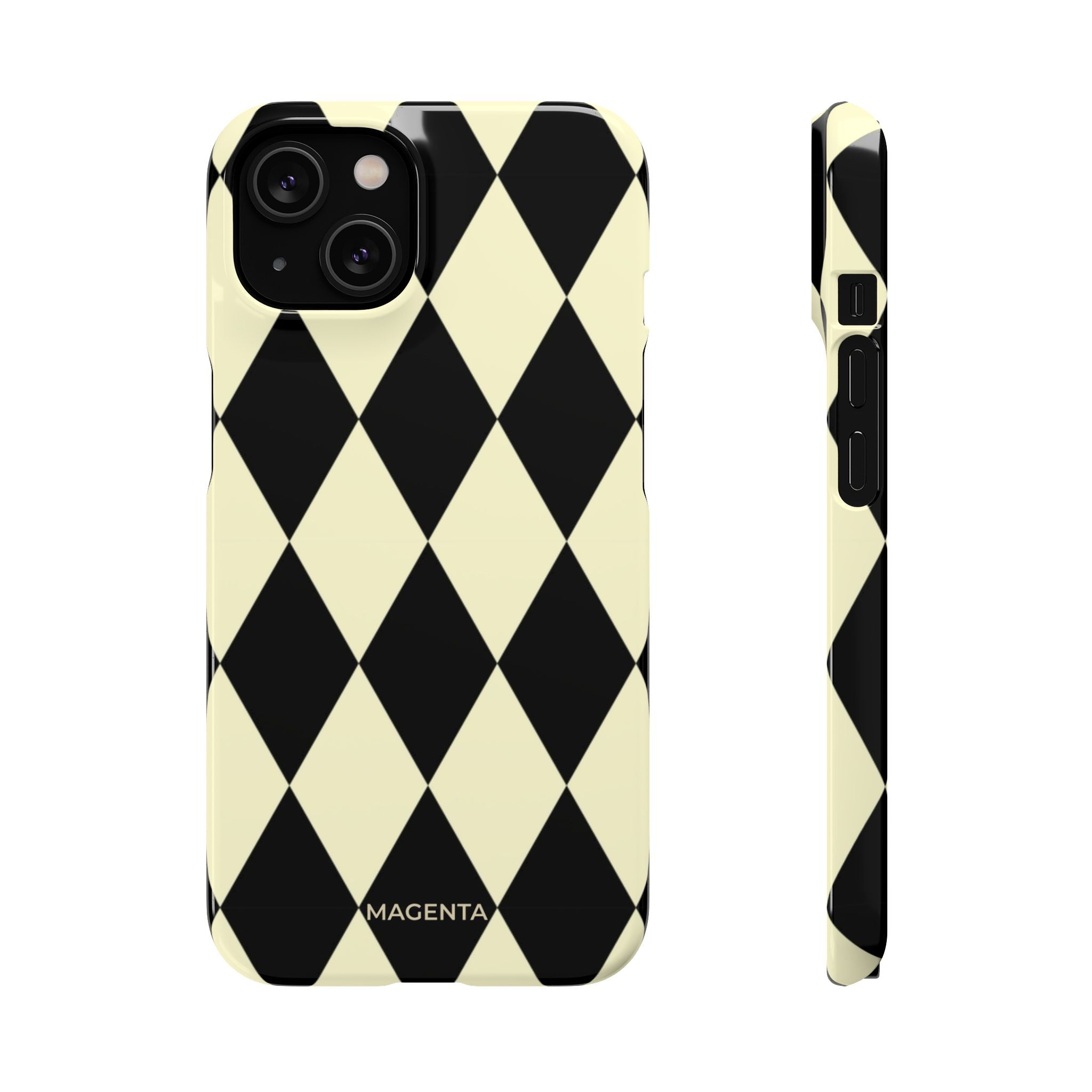 Black & Cream Geometric Snap Case