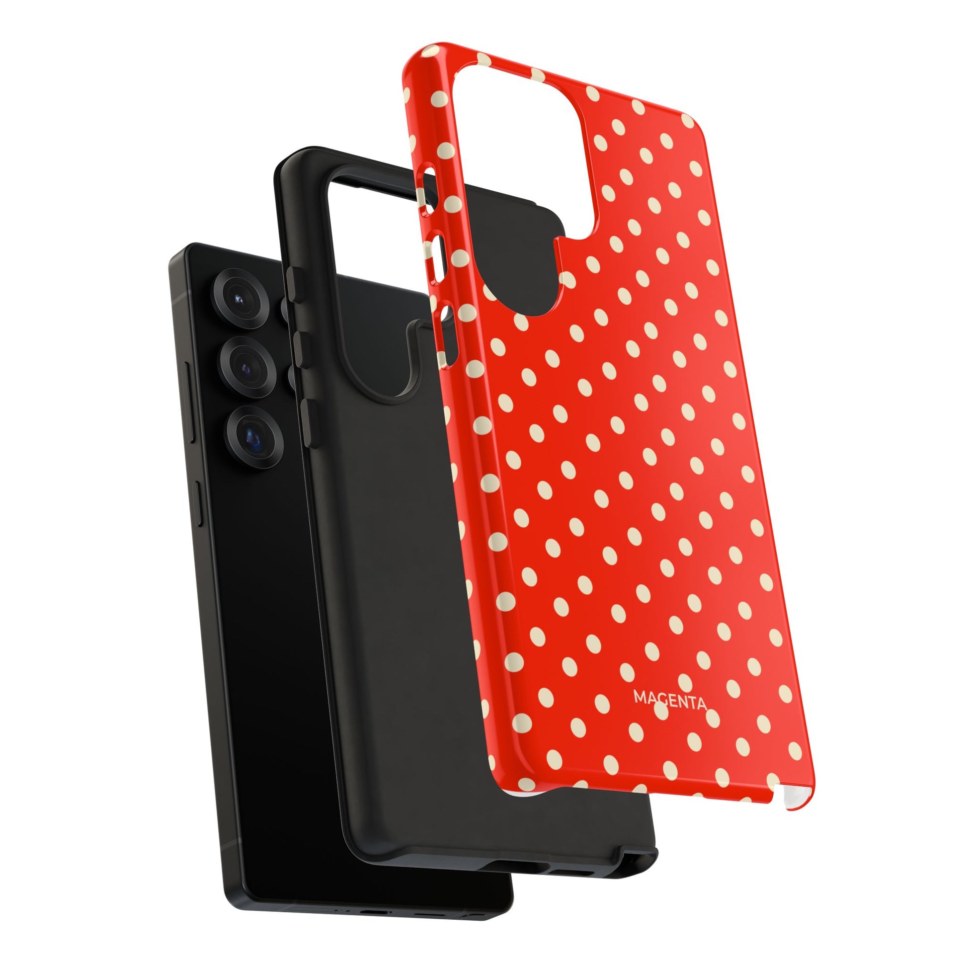Cream On Scarlet Polka Dot Tough Case