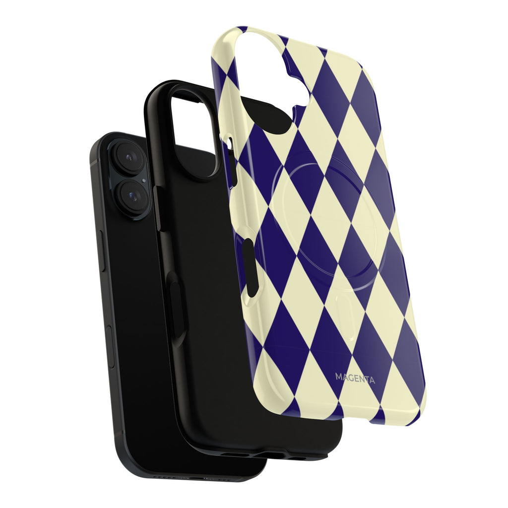 Navy & Cream Geometric Tough Magnetic Case