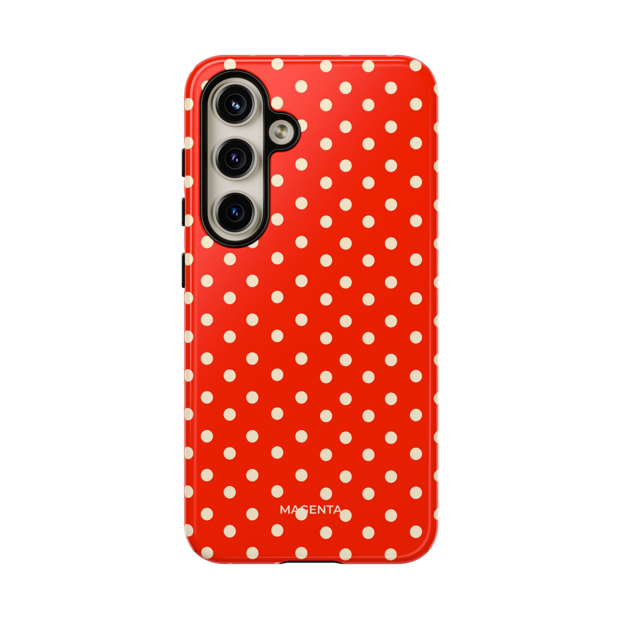 Cream On Scarlet Polka Dot Tough Case