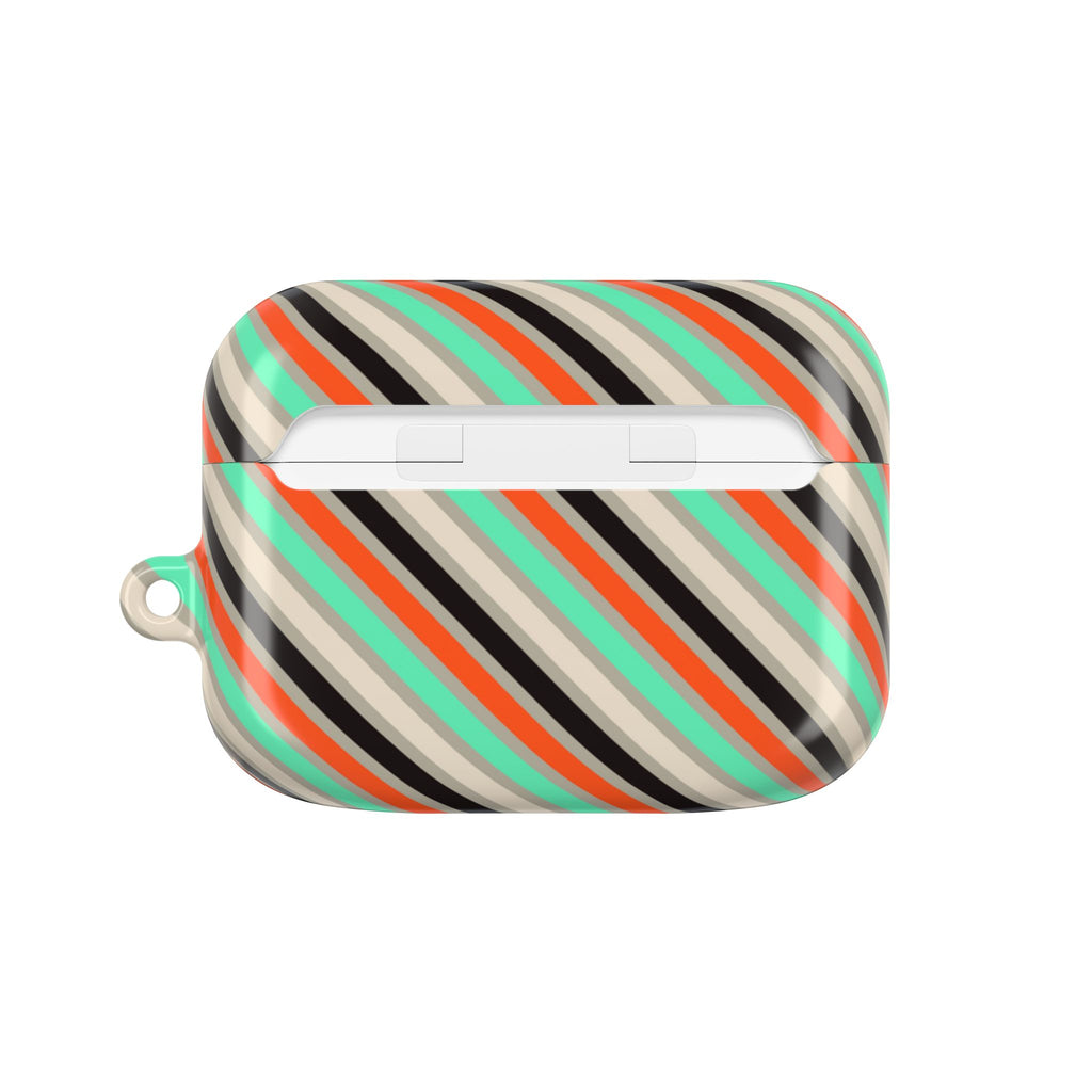 Mint-Coral Stripes AirPods Pro Gen 1 Case