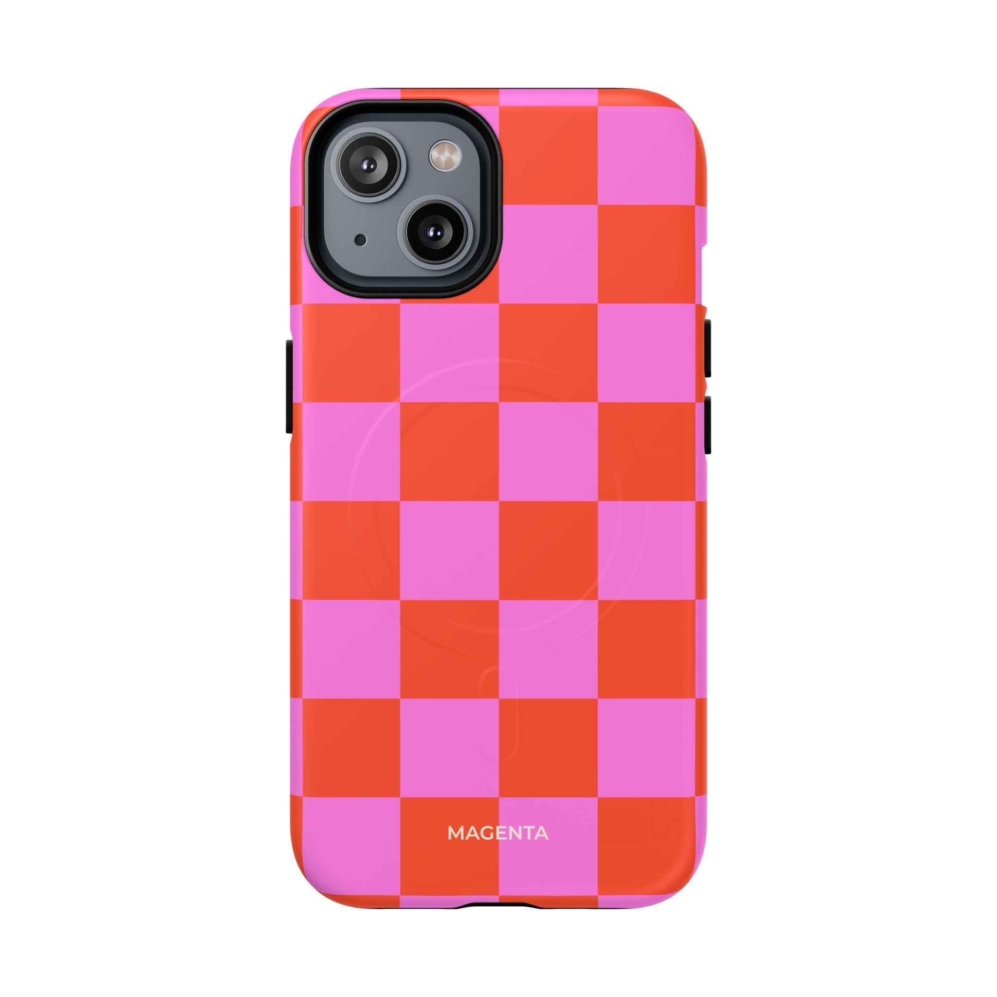 Pink & Orange Checkmate Tough Mag Case