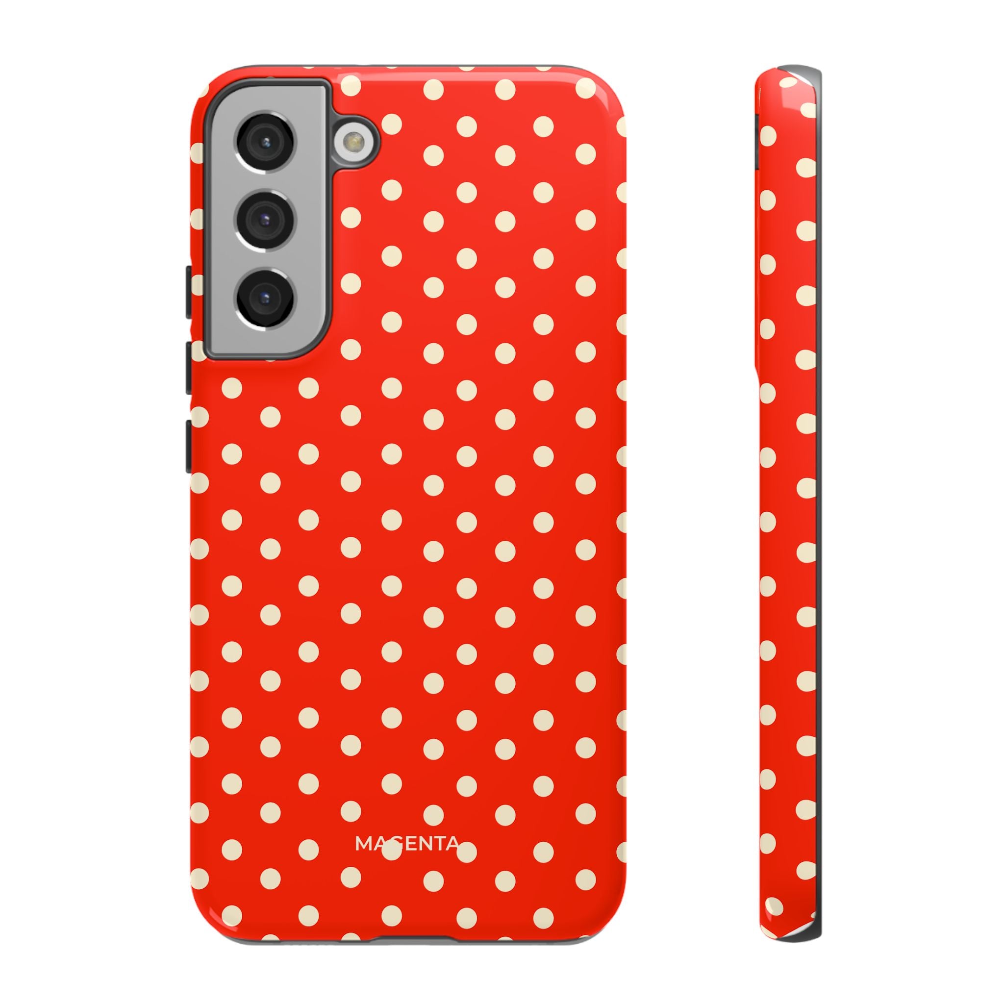 Cream On Scarlet Polka Dot Tough Case