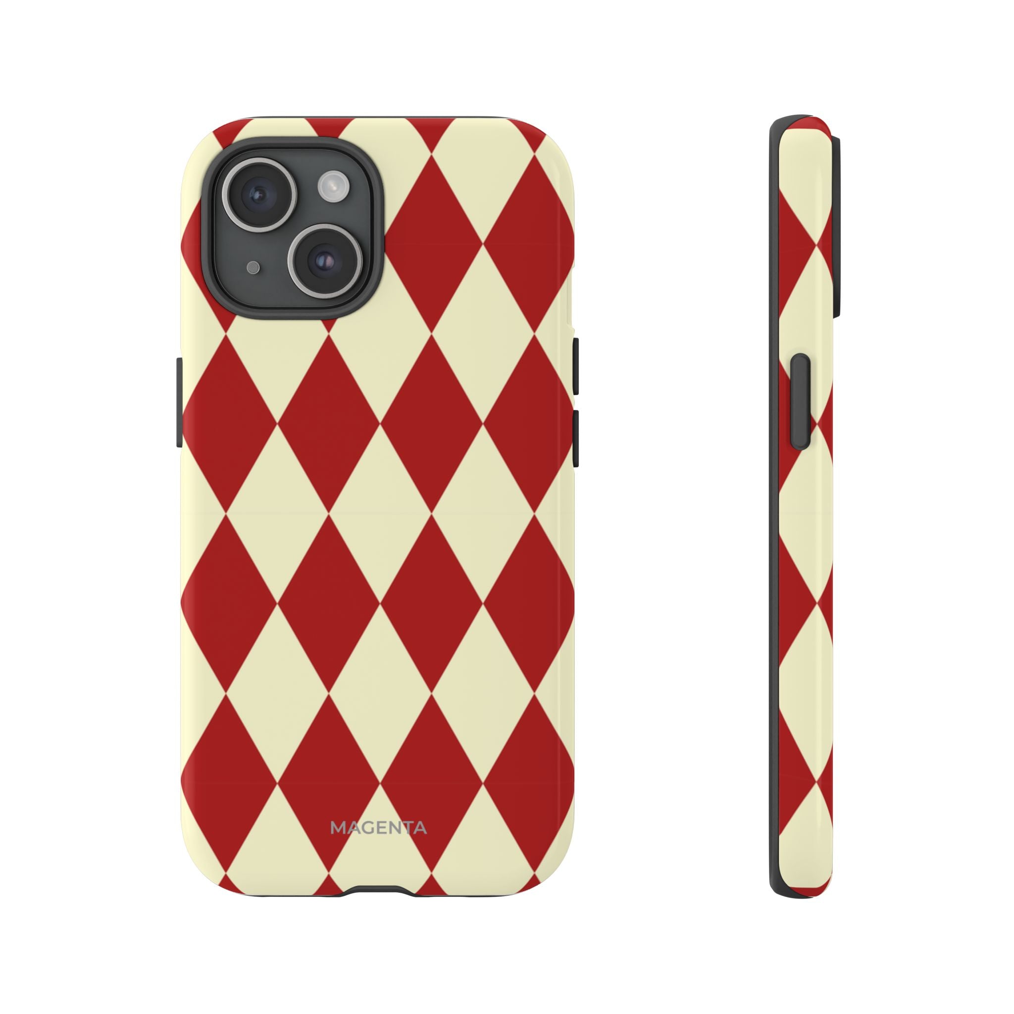 Maroon & Cream Geometric Tough Case