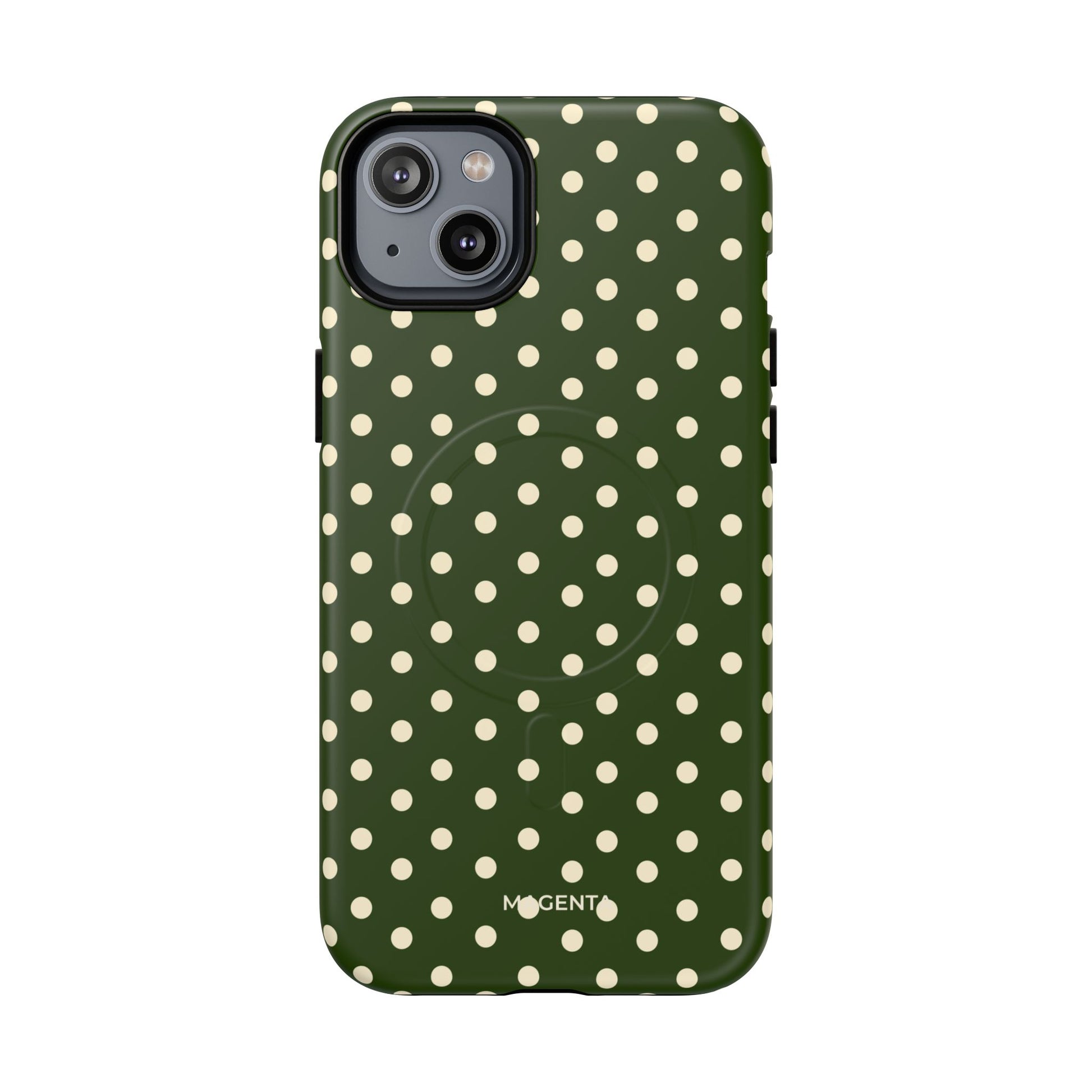 Cream On Dark Olive Tough Magnetic Case