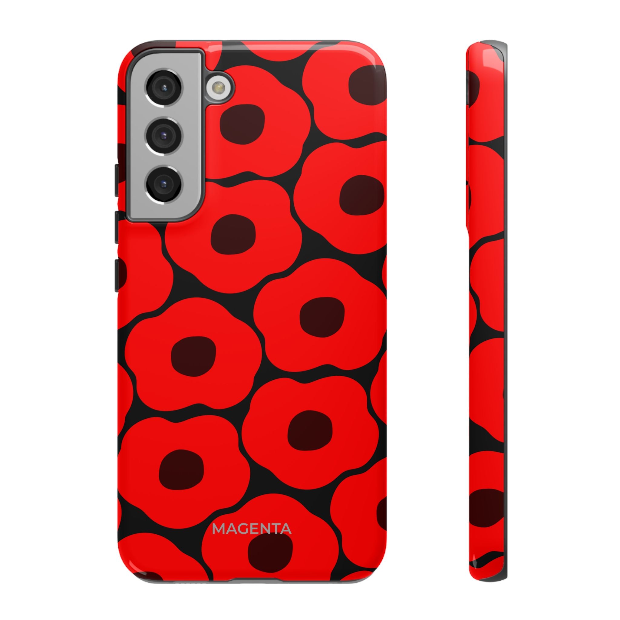 Red Poppy On Black Tough Case