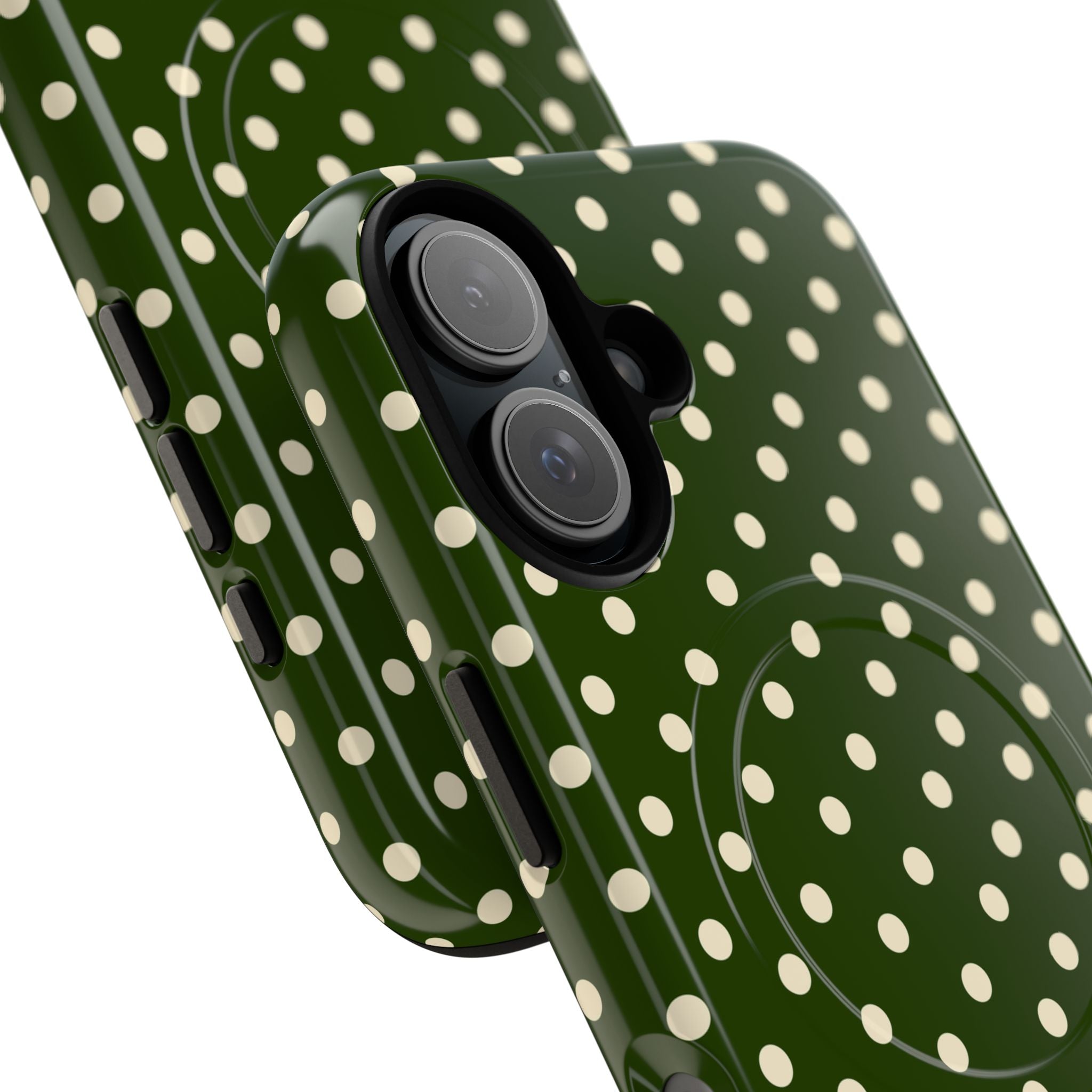 Cream On Dark Olive Tough Magnetic Case