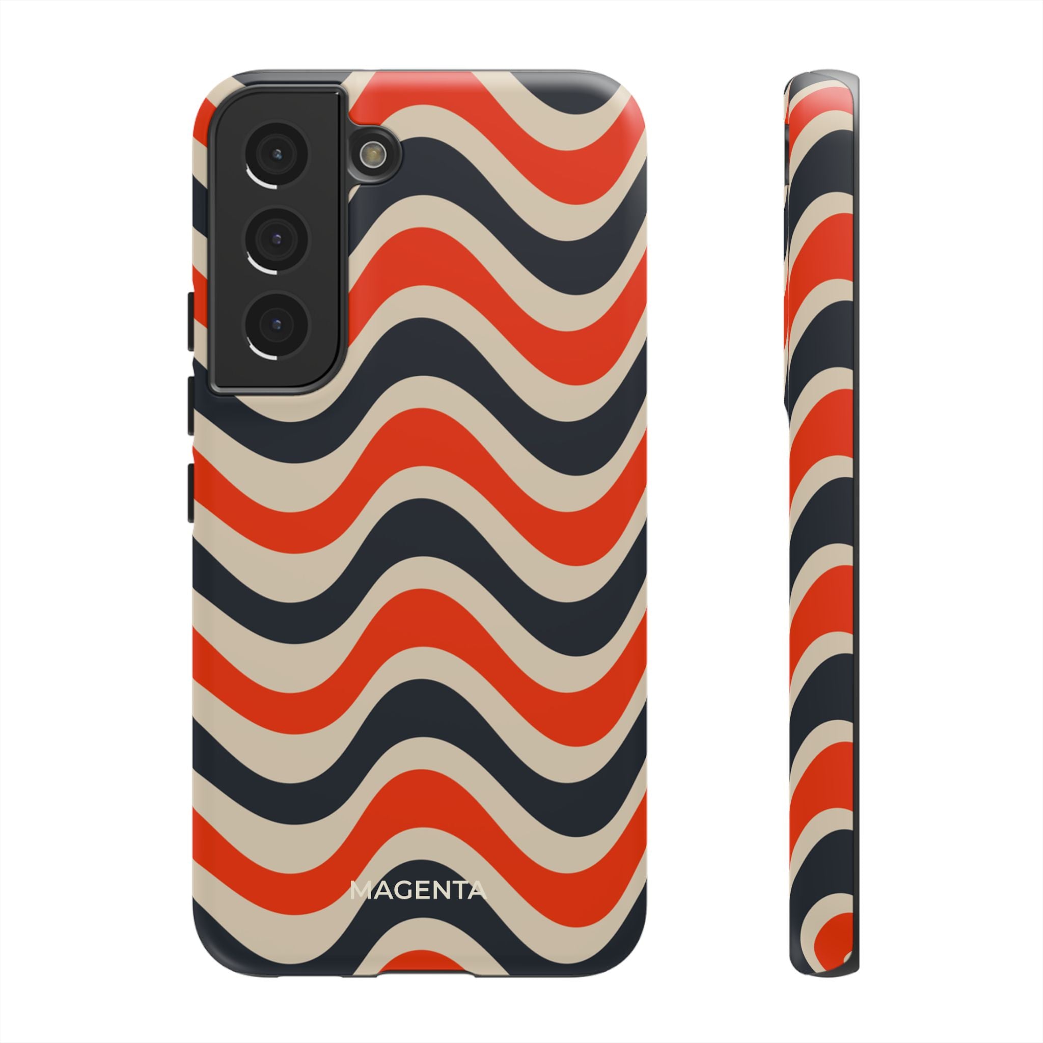 Black & Red Waves Tough Case
