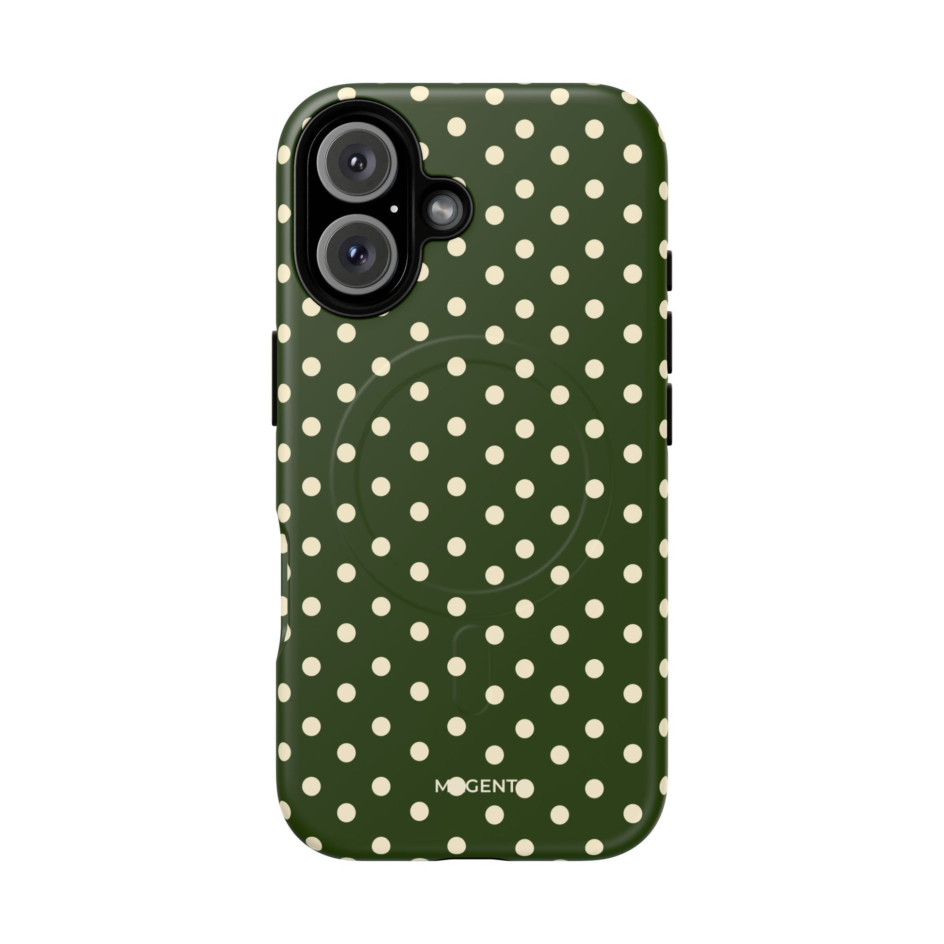 Cream On Dark Olive Tough Magnetic Case