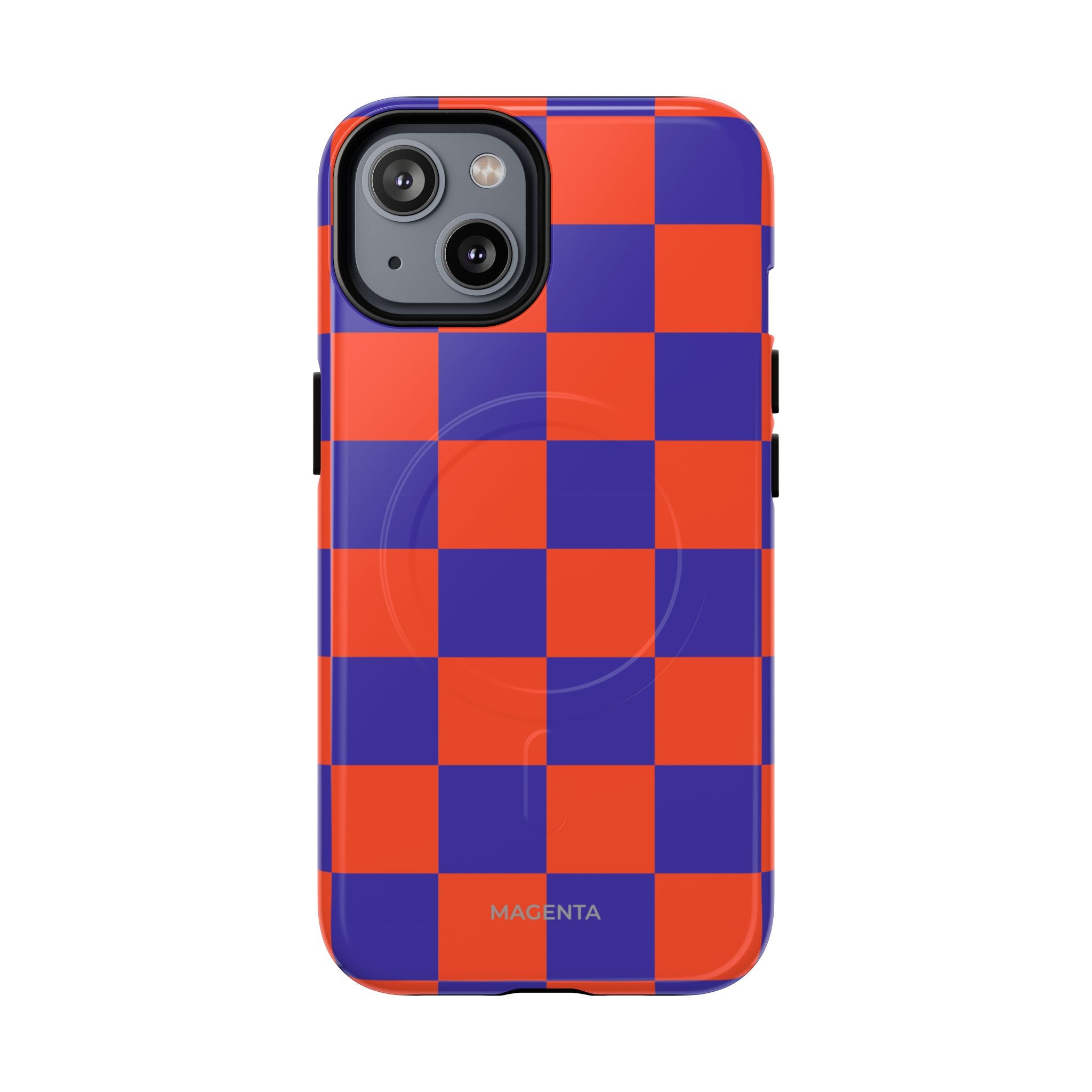 Blue & Orange Checkmate Tough Mag Case