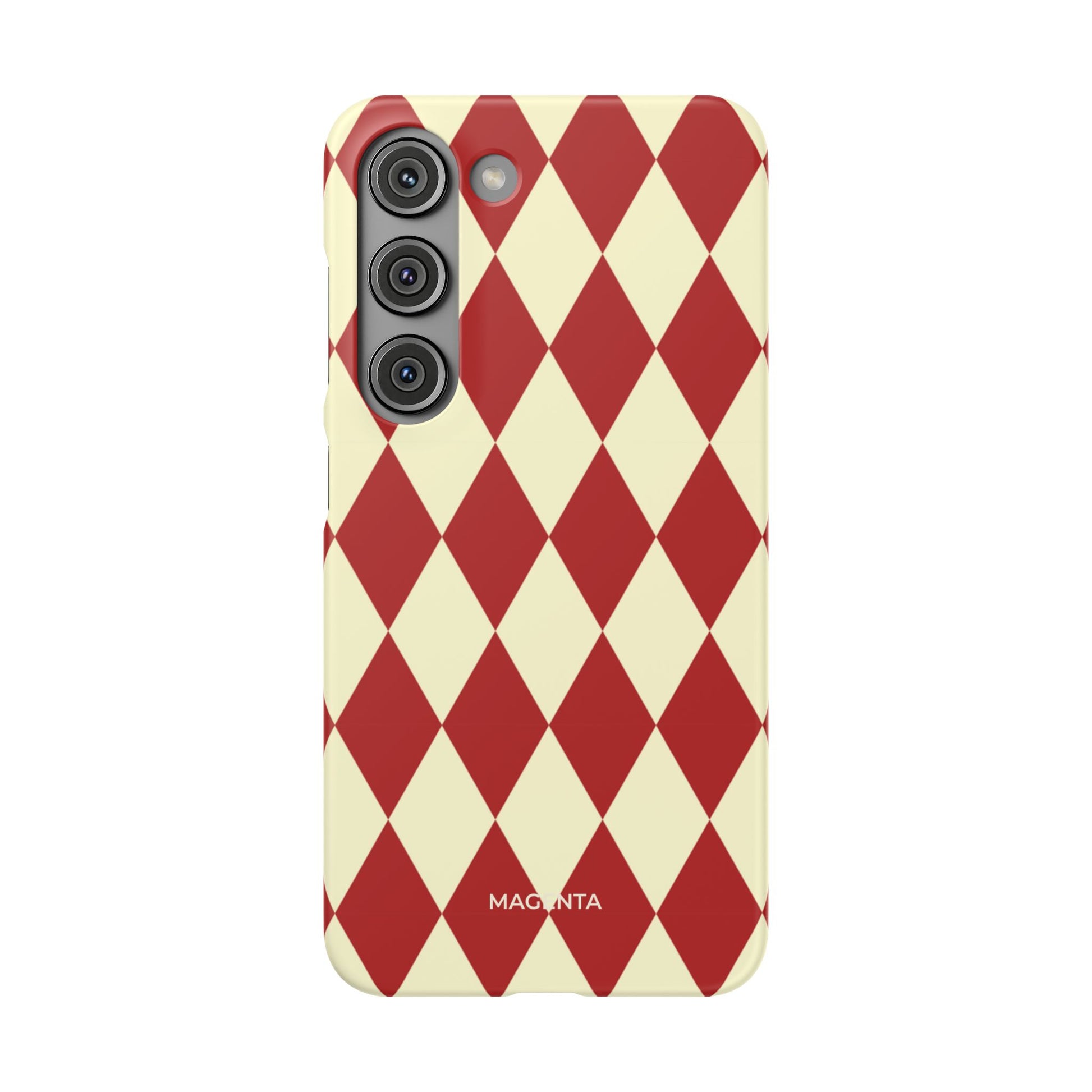 Maroon & Cream Geometric Snap Case