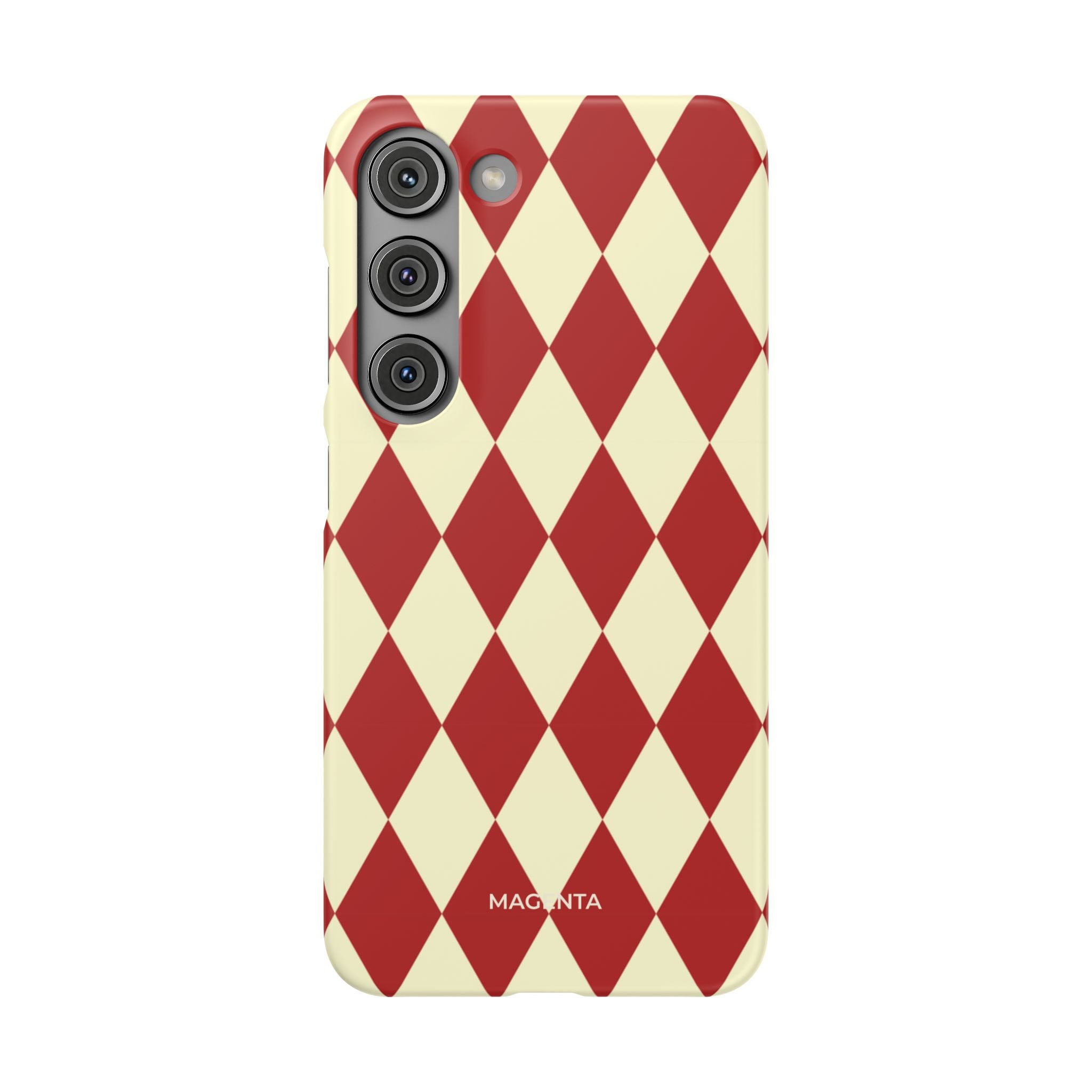 Maroon & Cream Geometric Snap Case