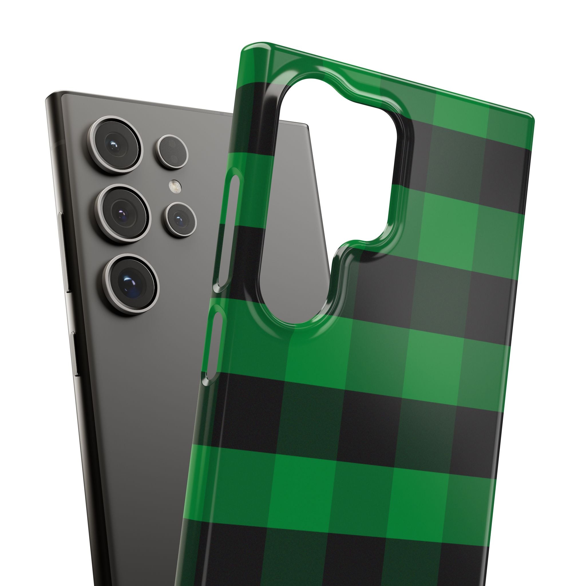 Green Plaid Snap Case