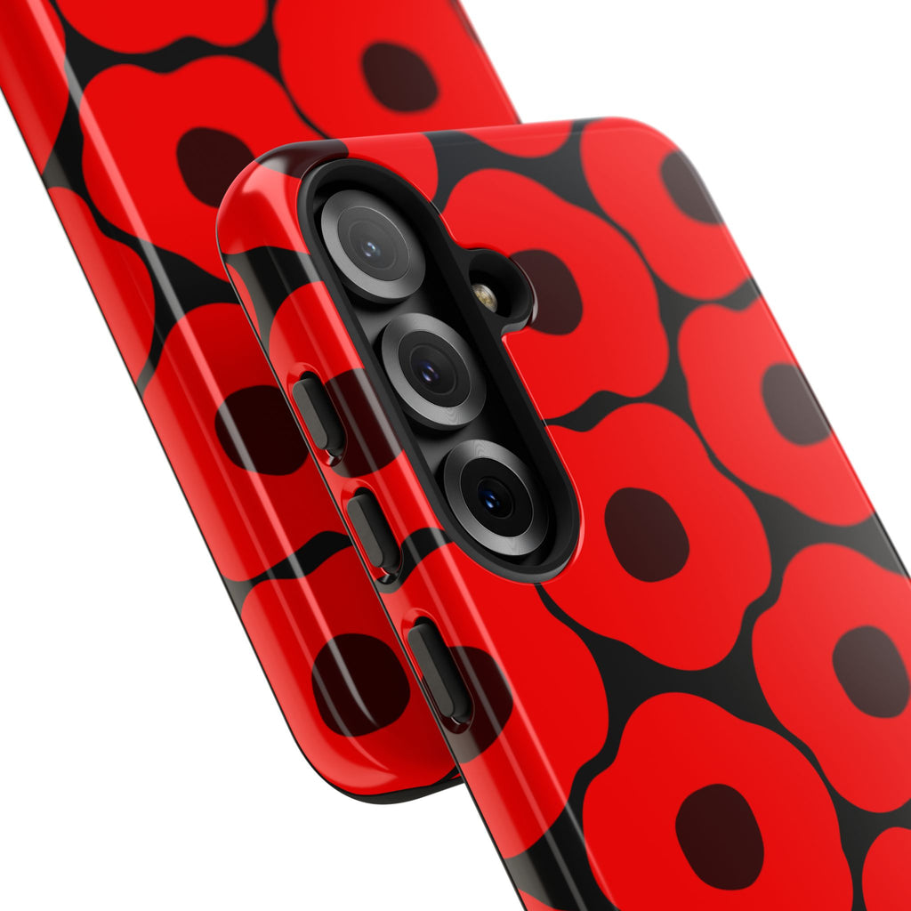 Red Poppy On Black Tough Case